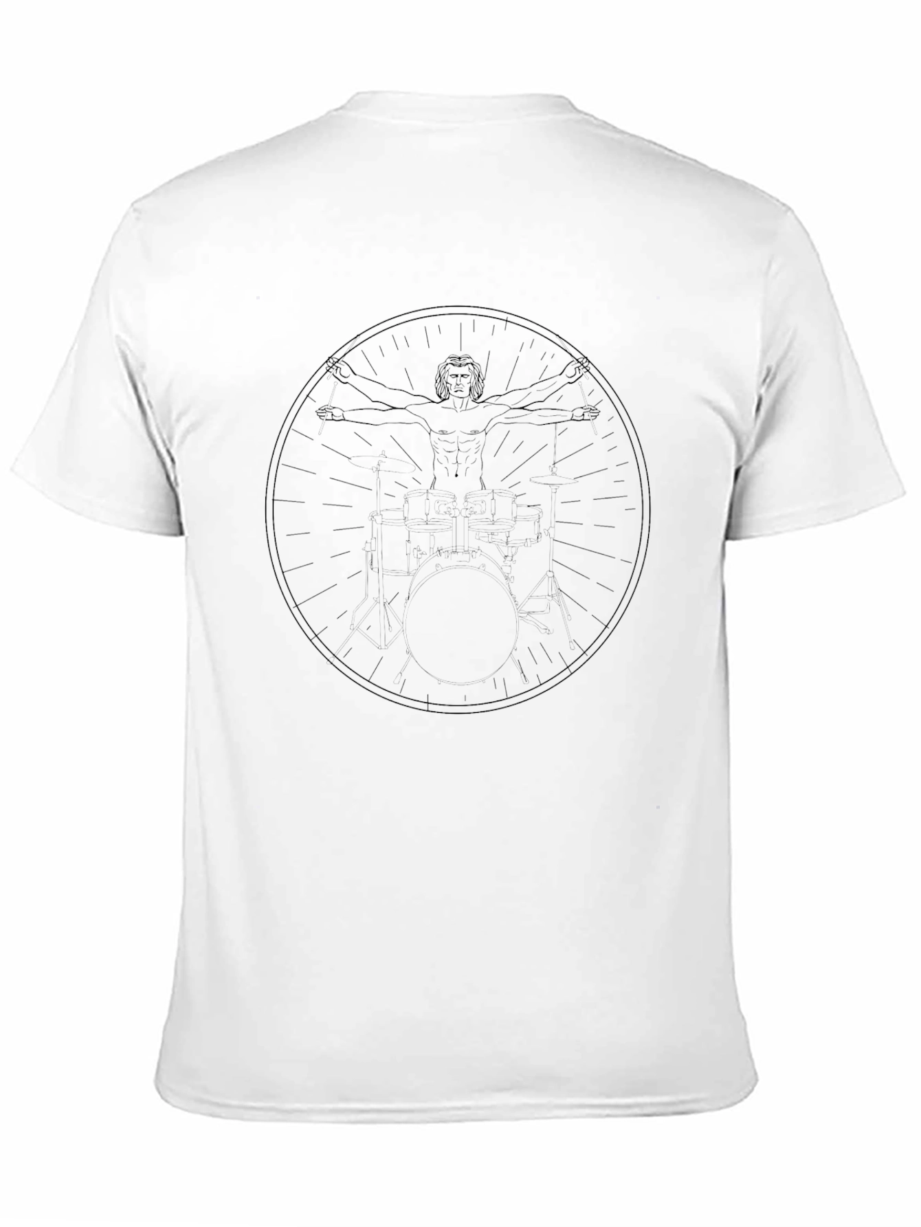 Vitruvian Man Graphic Tee - Classic Art Style