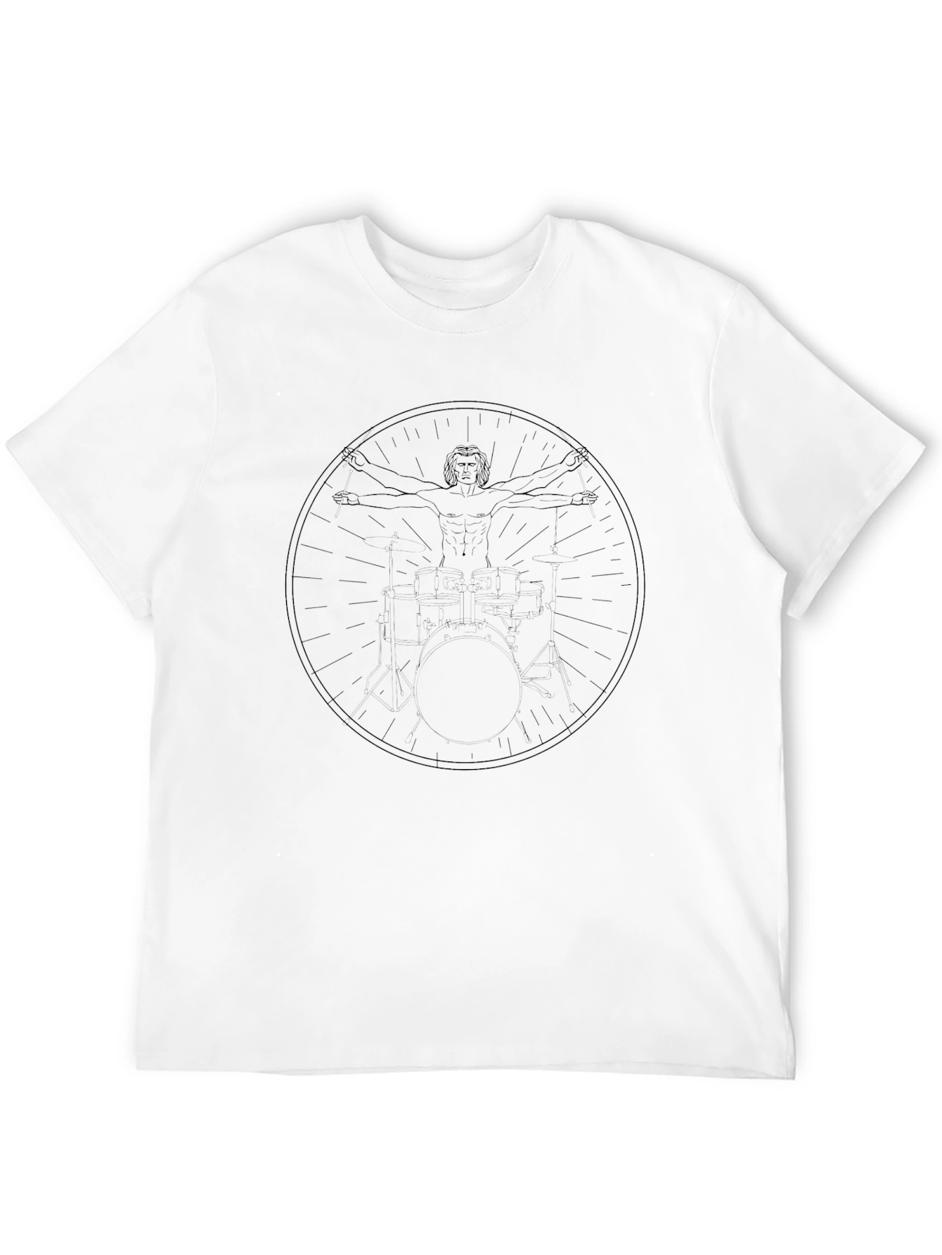 Vitruvian Man Graphic Tee - Classic Art Style