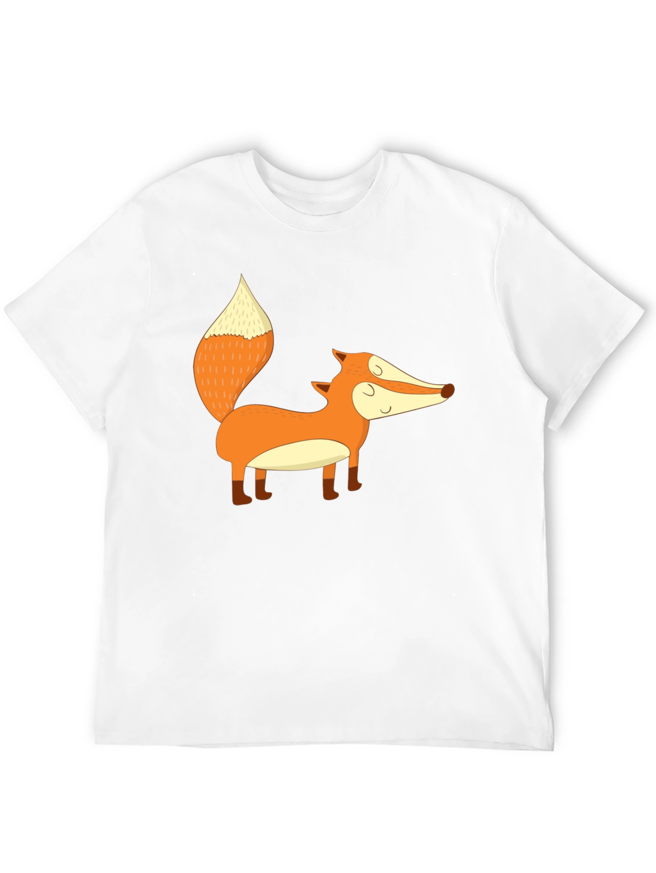 Cute Fox Graphic Black T-Shirt