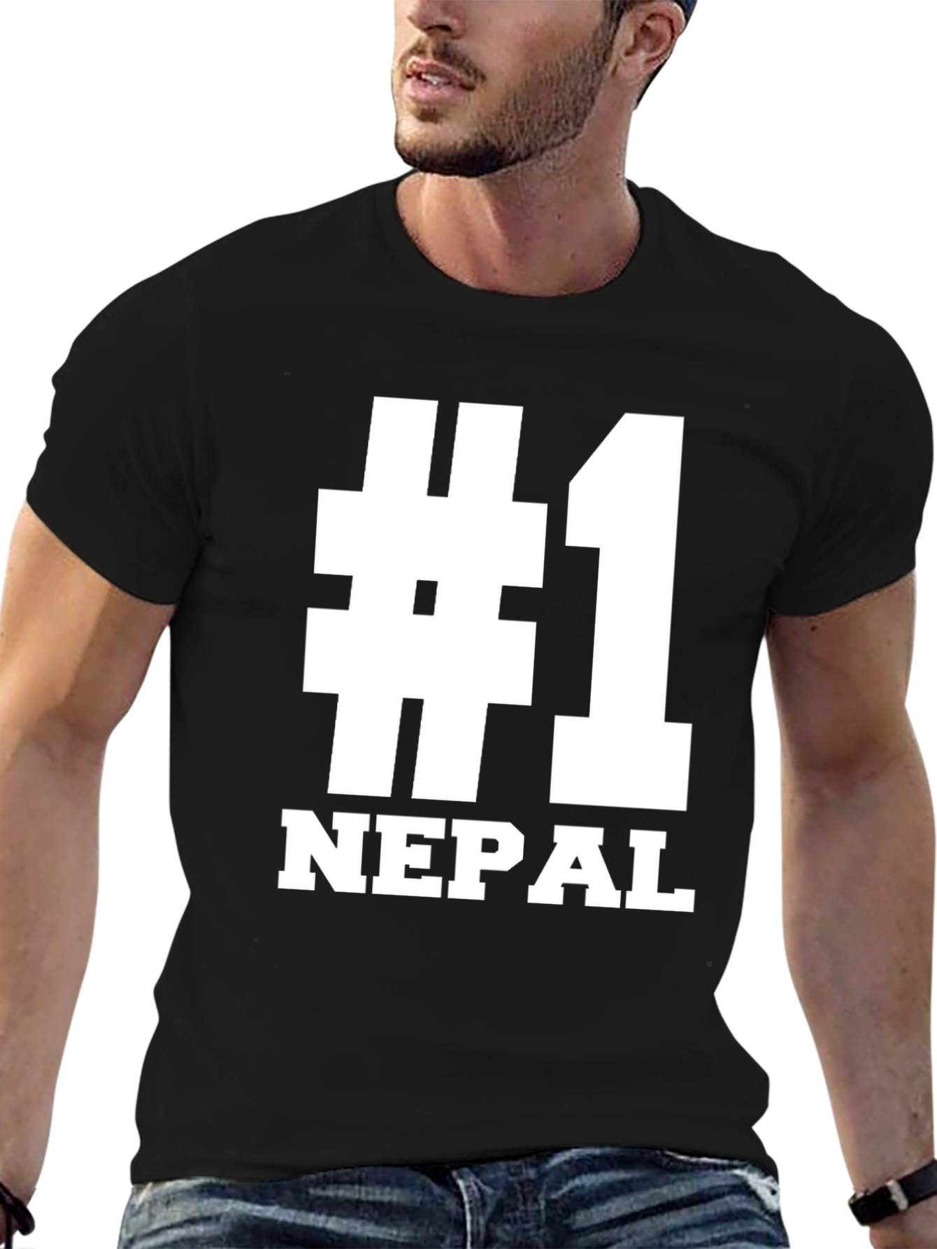 #1 Nepal T-Shirt - Black Graphic Tee