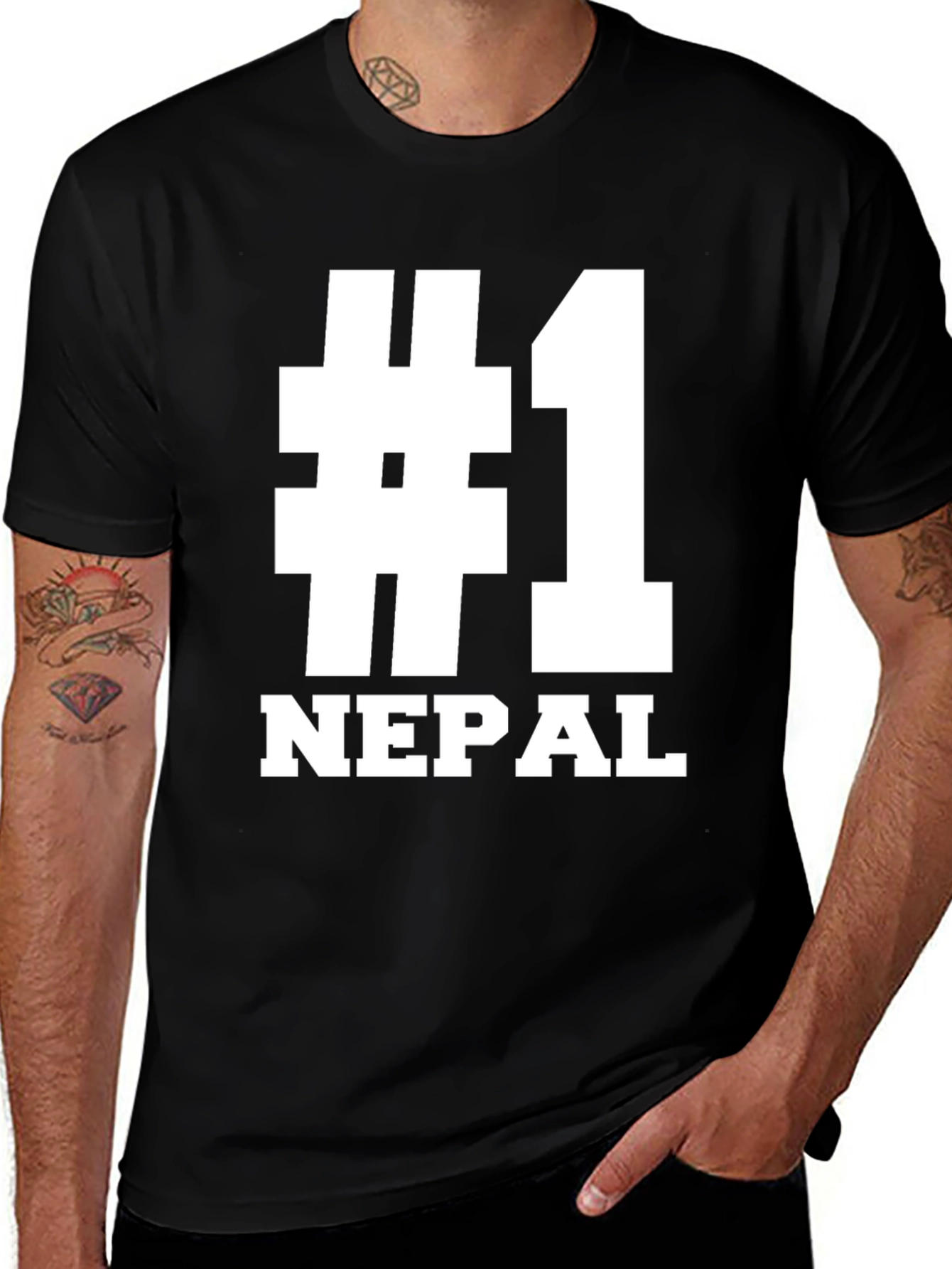 #1 Nepal T-Shirt - Black Graphic Tee