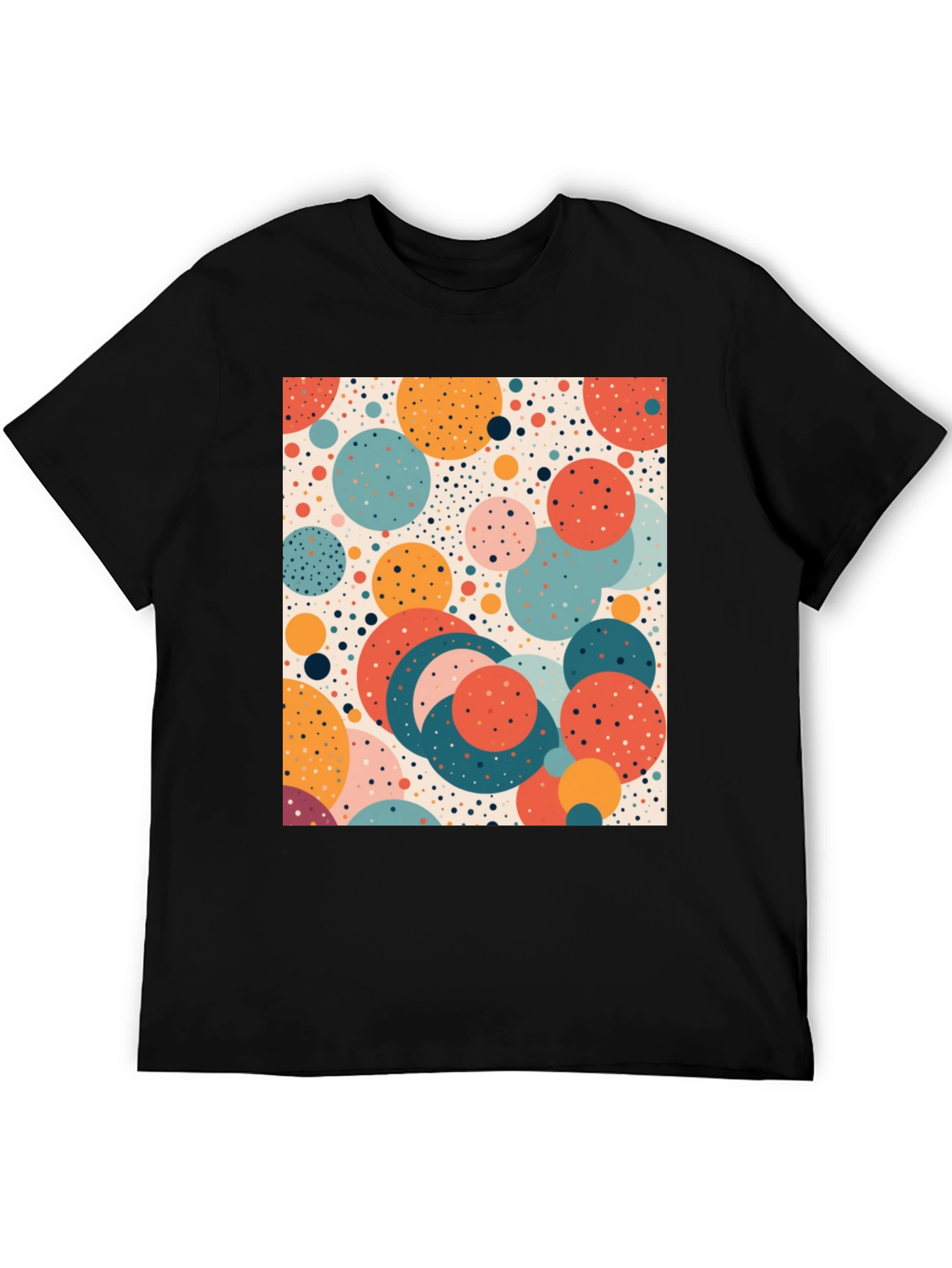 Retro Circle Print T-Shirt - Modern Art Tee