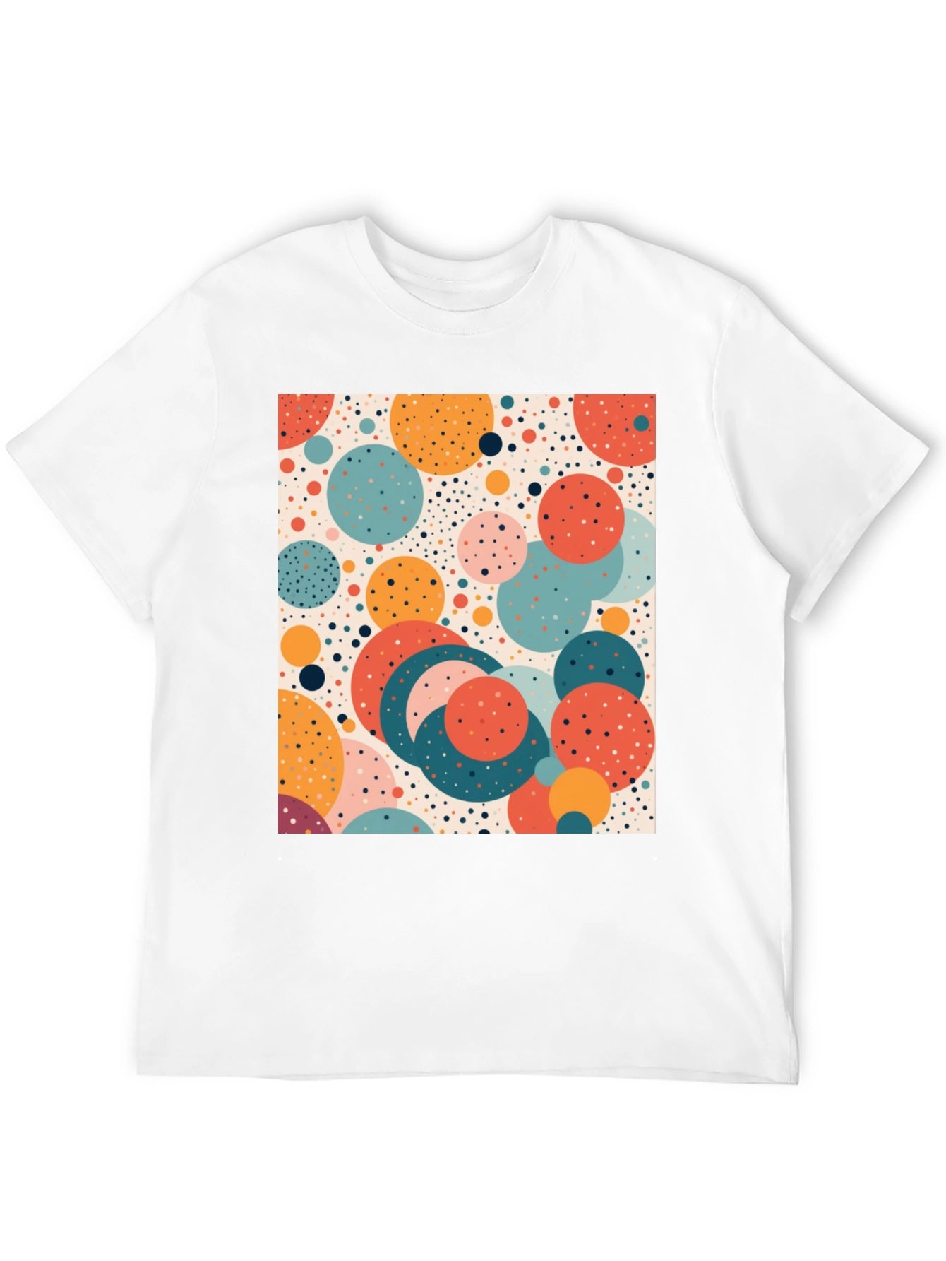 Retro Circle Print T-Shirt - Modern Art Tee