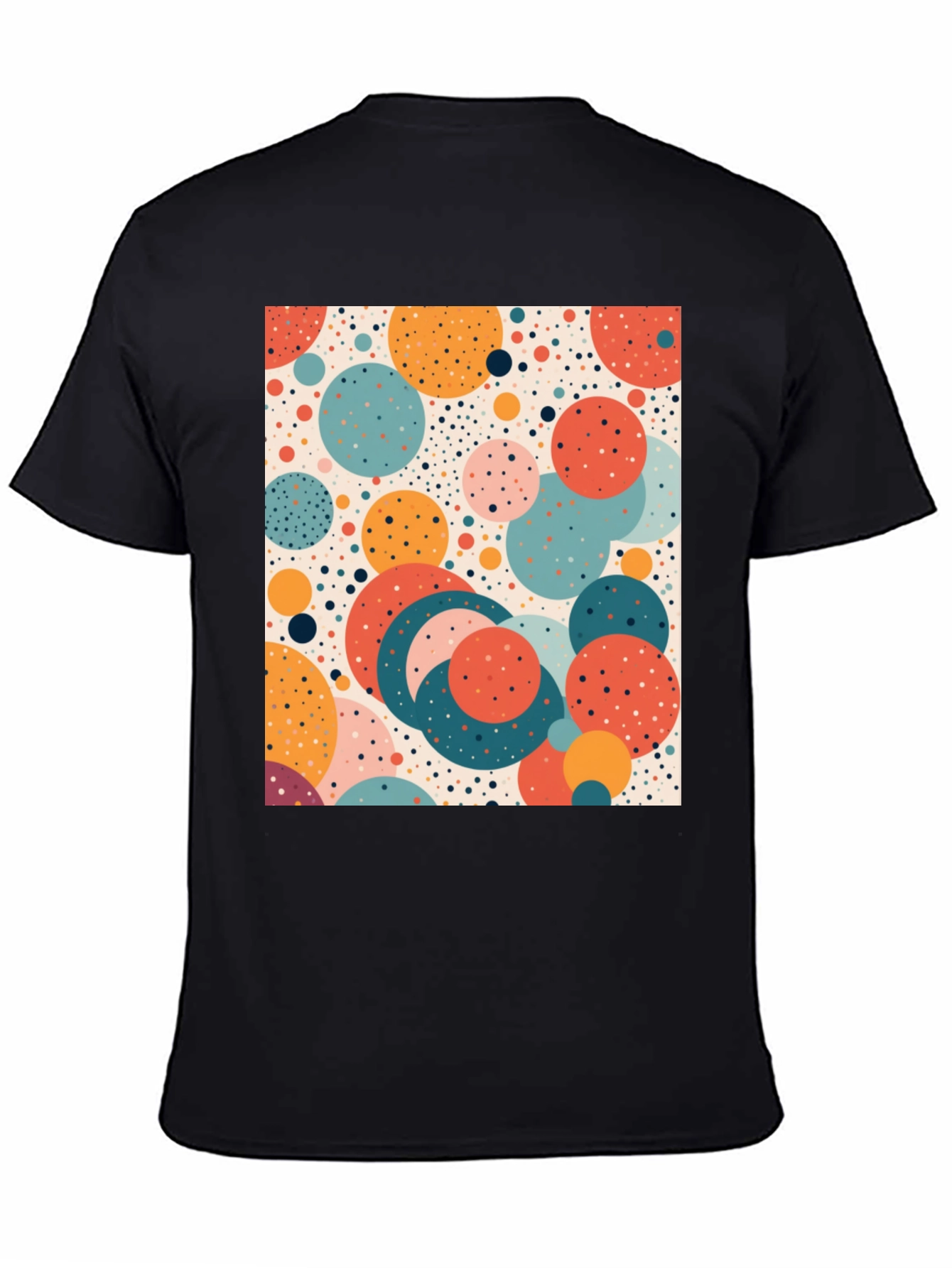 Retro Circle Print T-Shirt - Modern Art Tee