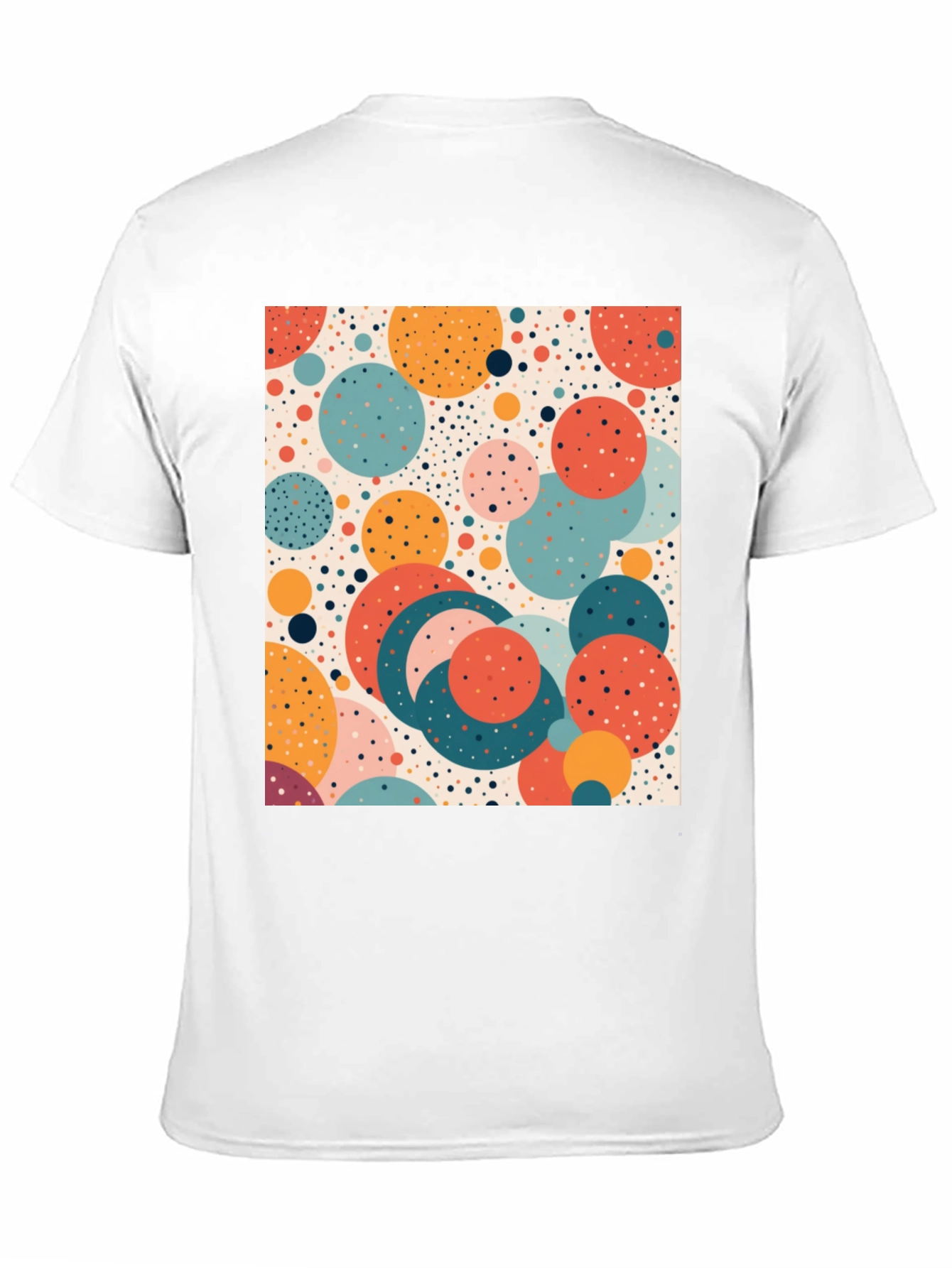 Retro Circle Print T-Shirt - Modern Art Tee