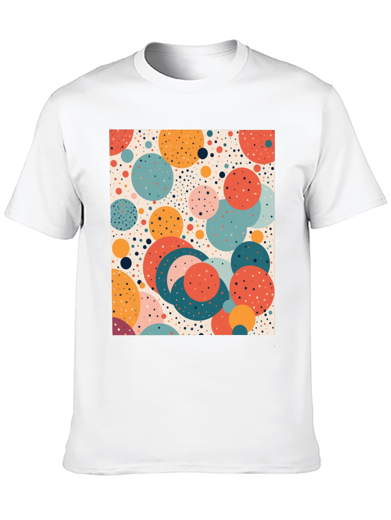 Retro Circle Print T-Shirt - Modern Art Tee