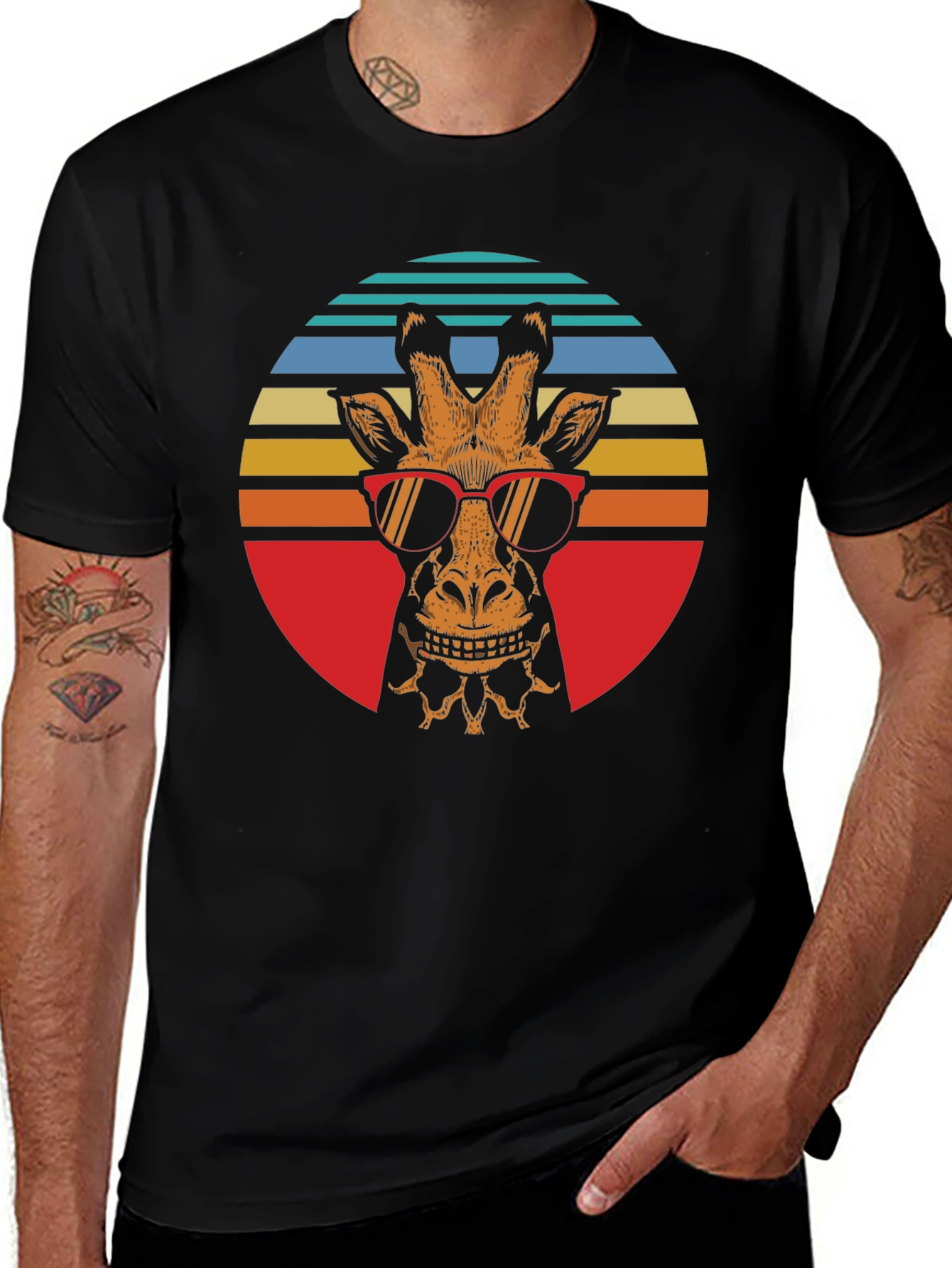 Cool Giraffe Retro Graphic Tee