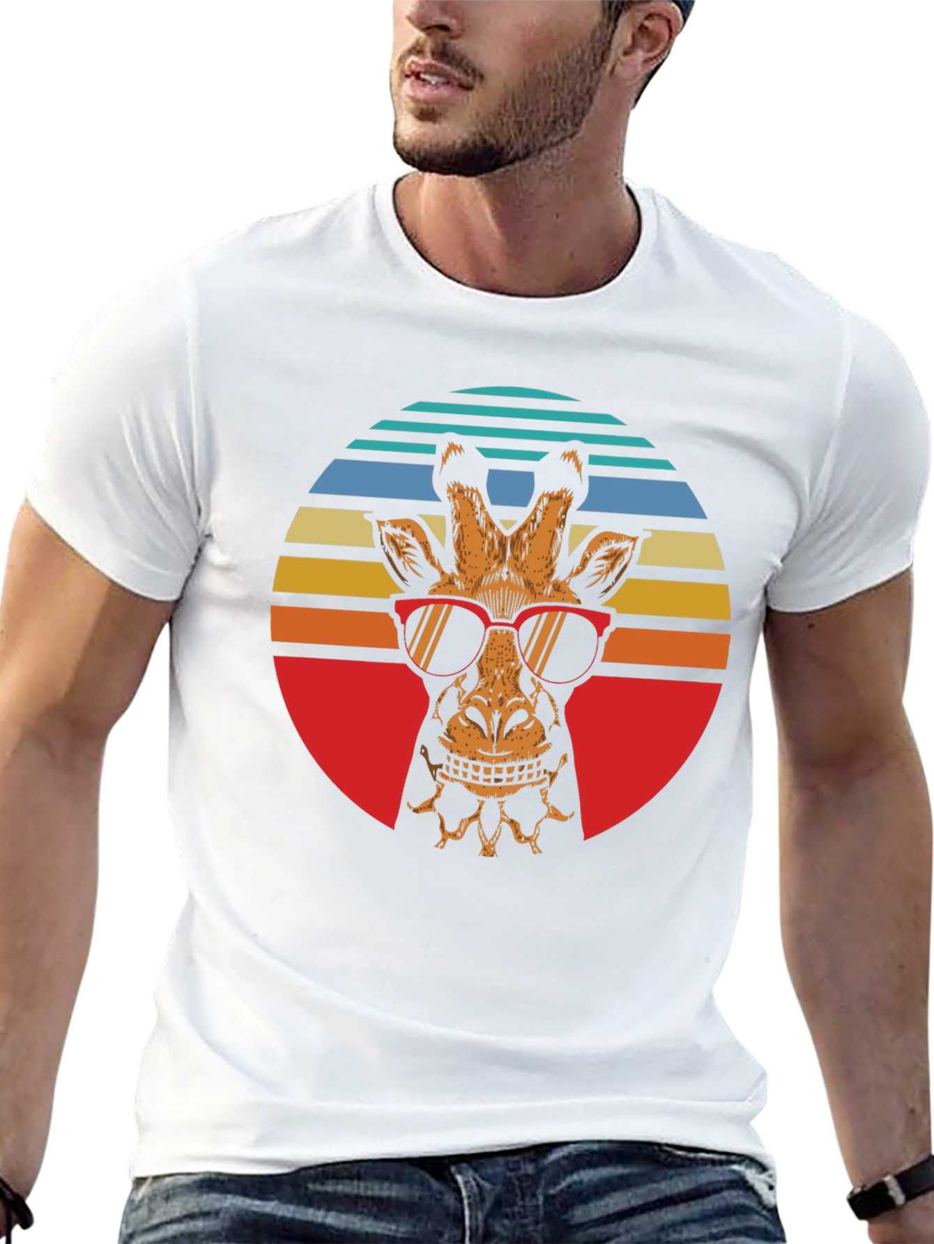 Cool Giraffe Retro Graphic Tee