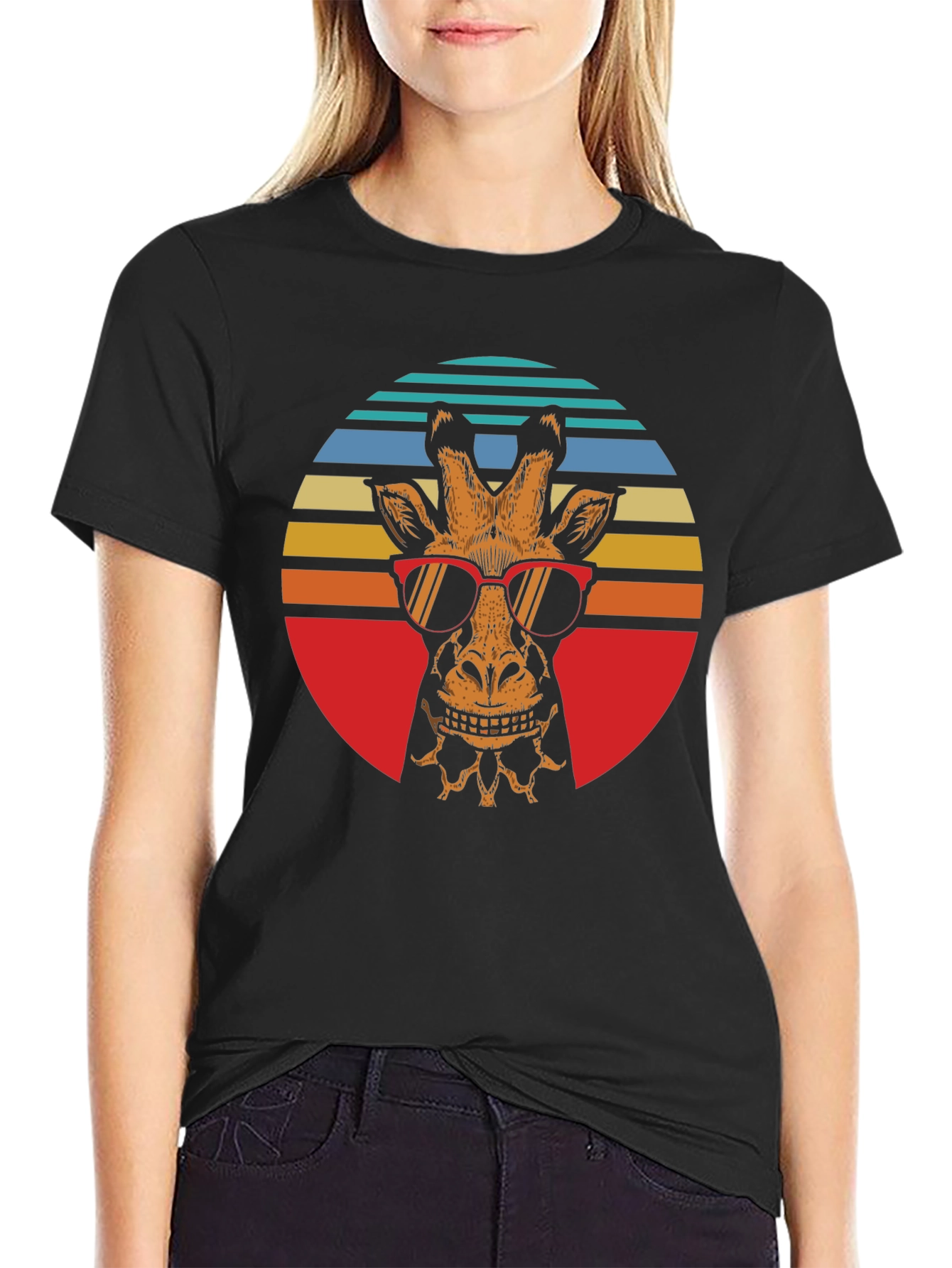 Cool Giraffe Retro Graphic Tee