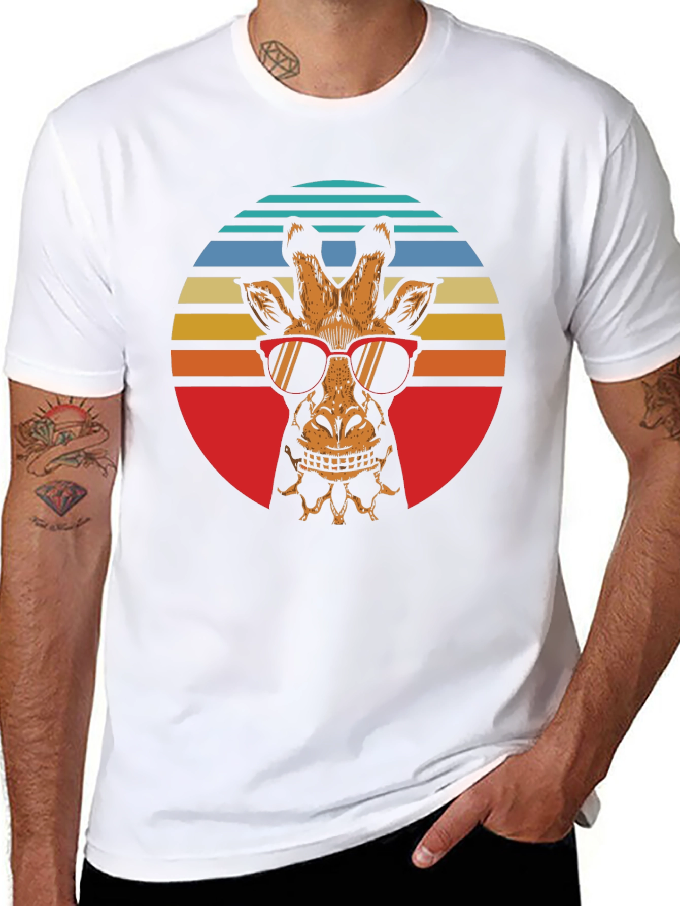 Cool Giraffe Retro Graphic Tee