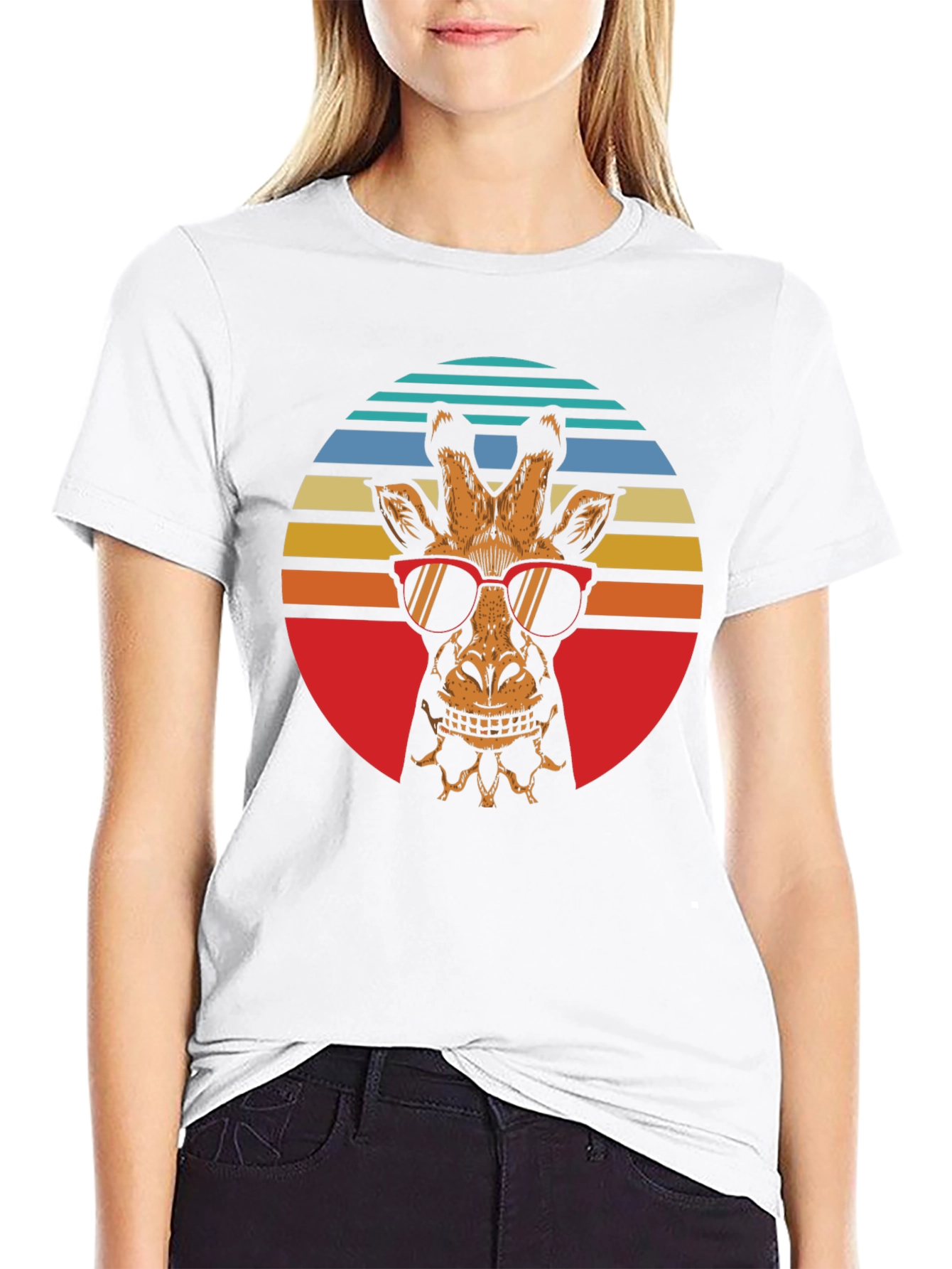 Cool Giraffe Retro Graphic Tee