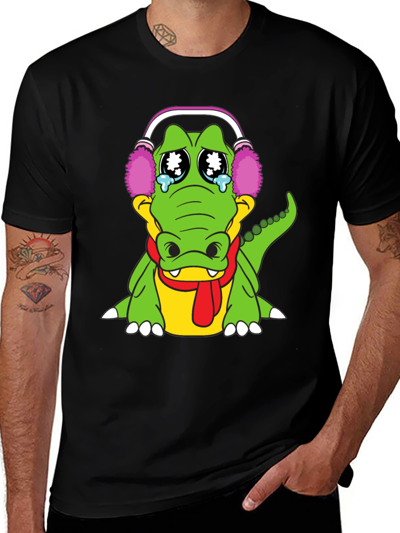Sad Alligator Black T-Shirt