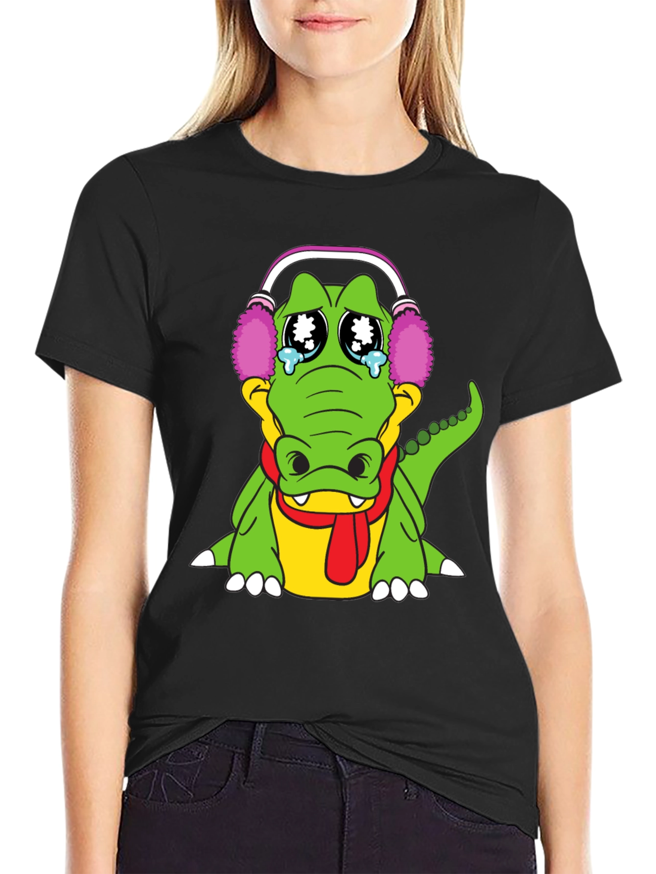 Sad Alligator Black T-Shirt