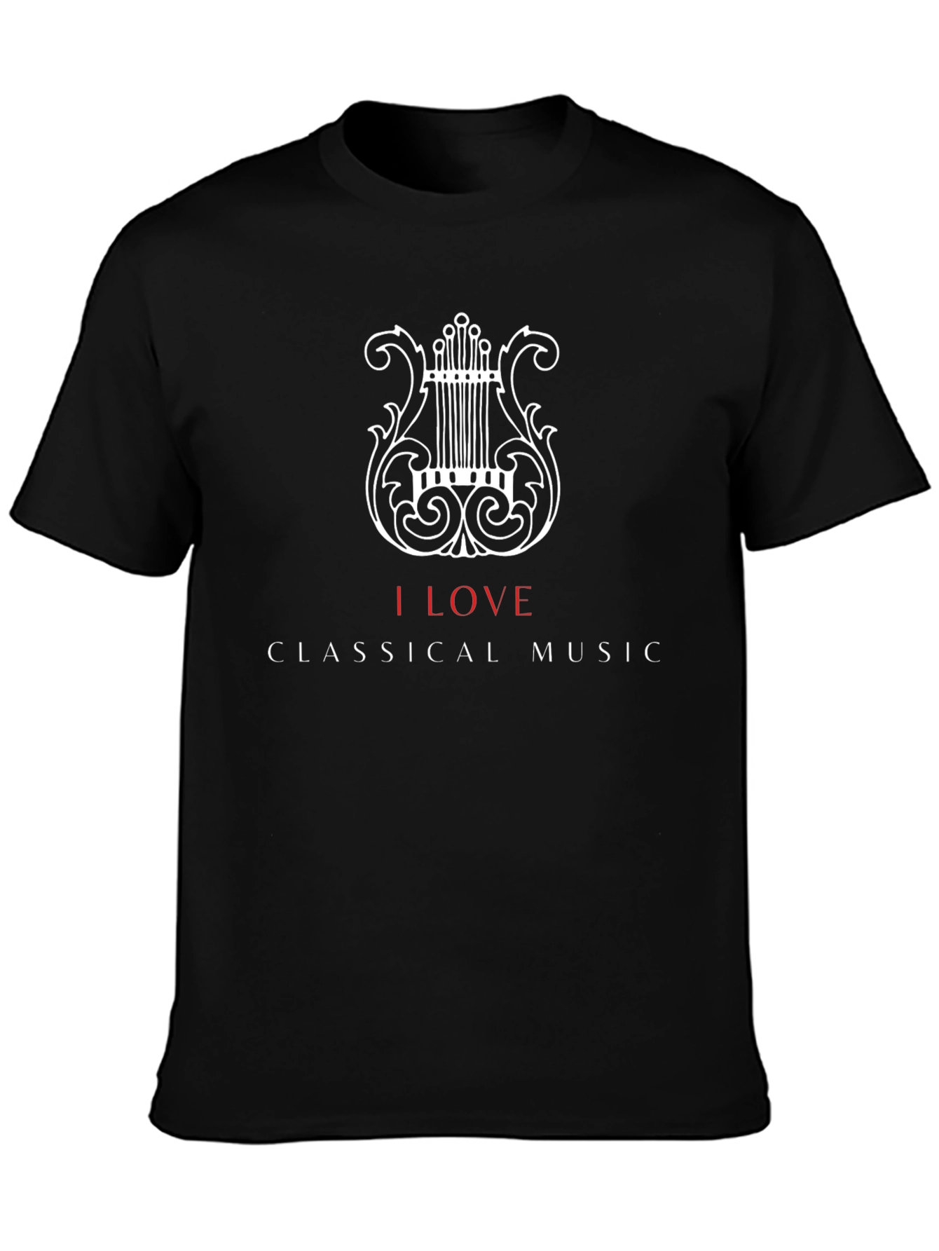 I Love Classical Music Black T-Shirt