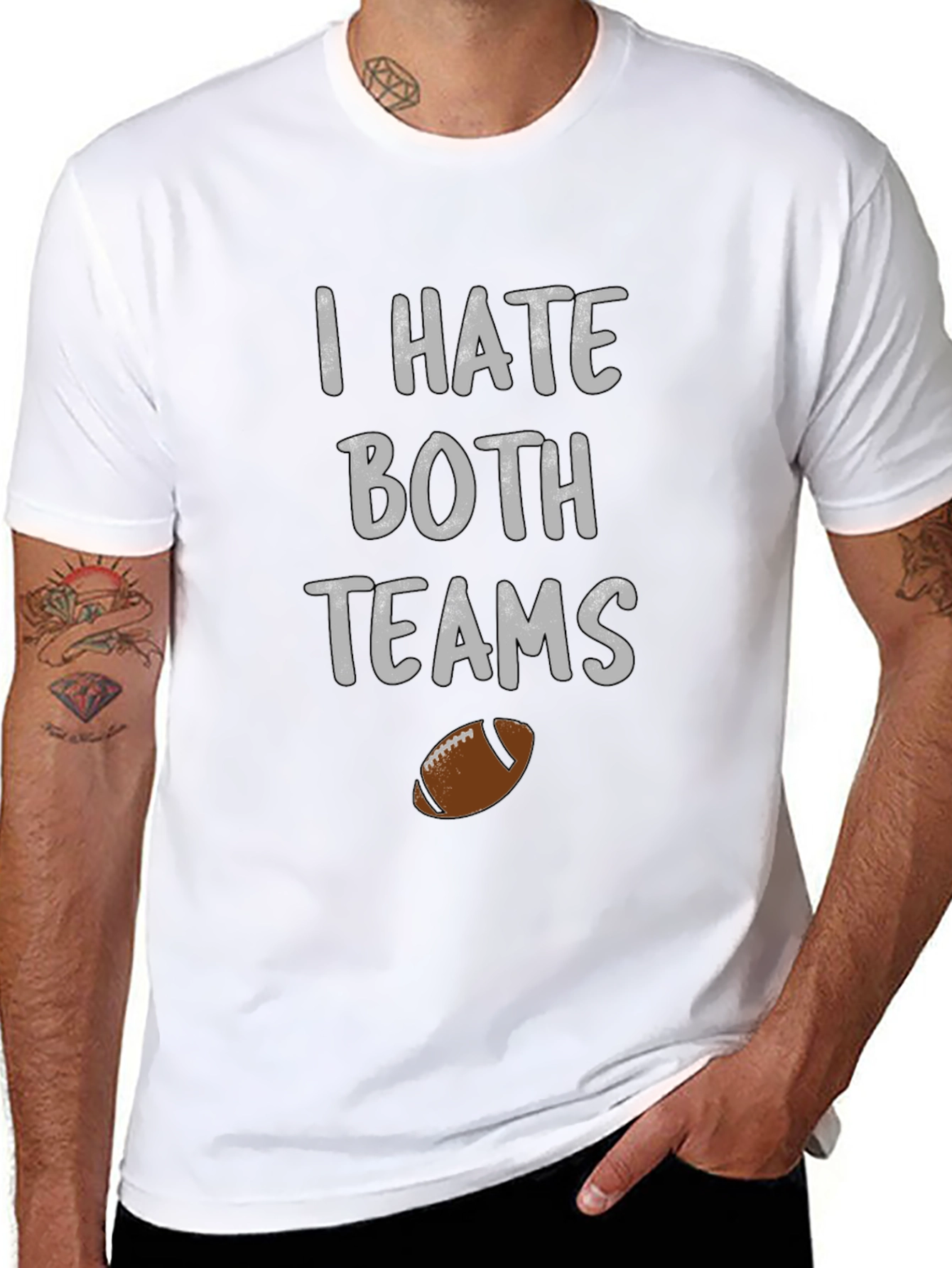Funny Football Hater T-Shirt - I Hate Both Teams