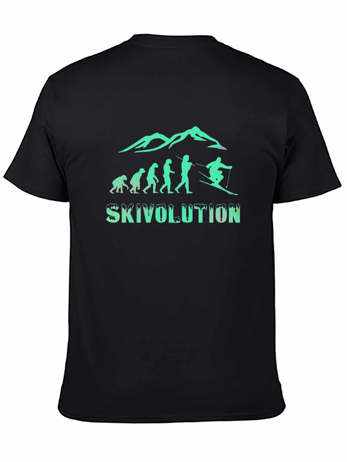 Skivolution Black Tee - Ski Evolution Graphic T-Shirt