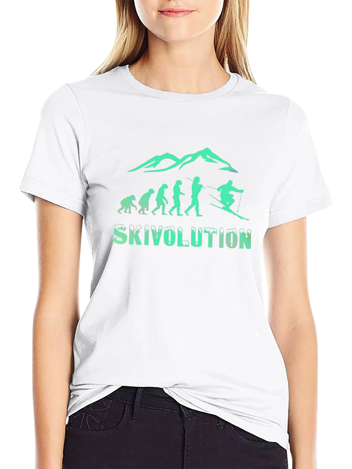 Skivolution Black Tee - Ski Evolution Graphic T-Shirt