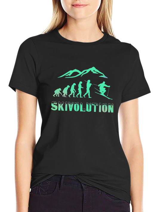 Skivolution Black Tee - Ski Evolution Graphic T-Shirt