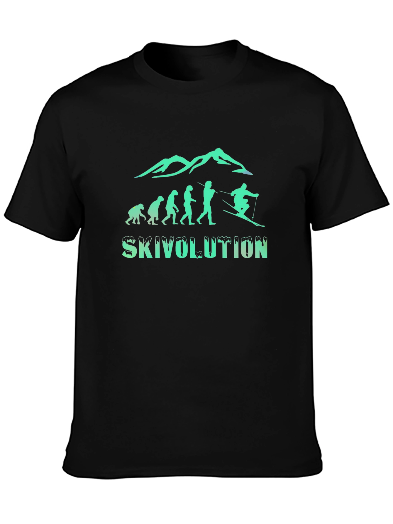 Skivolution Black Tee - Ski Evolution Graphic T-Shirt