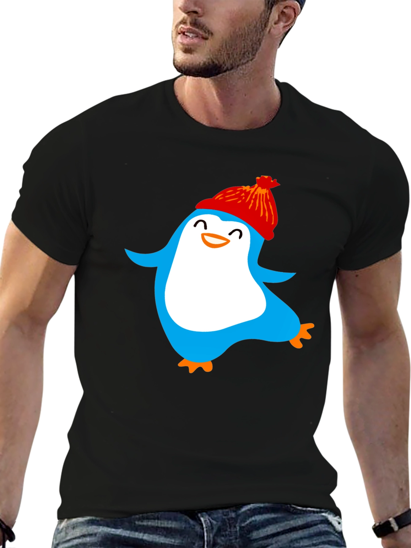 Fun Penguin Graphic Tee - Cozy Winter Style