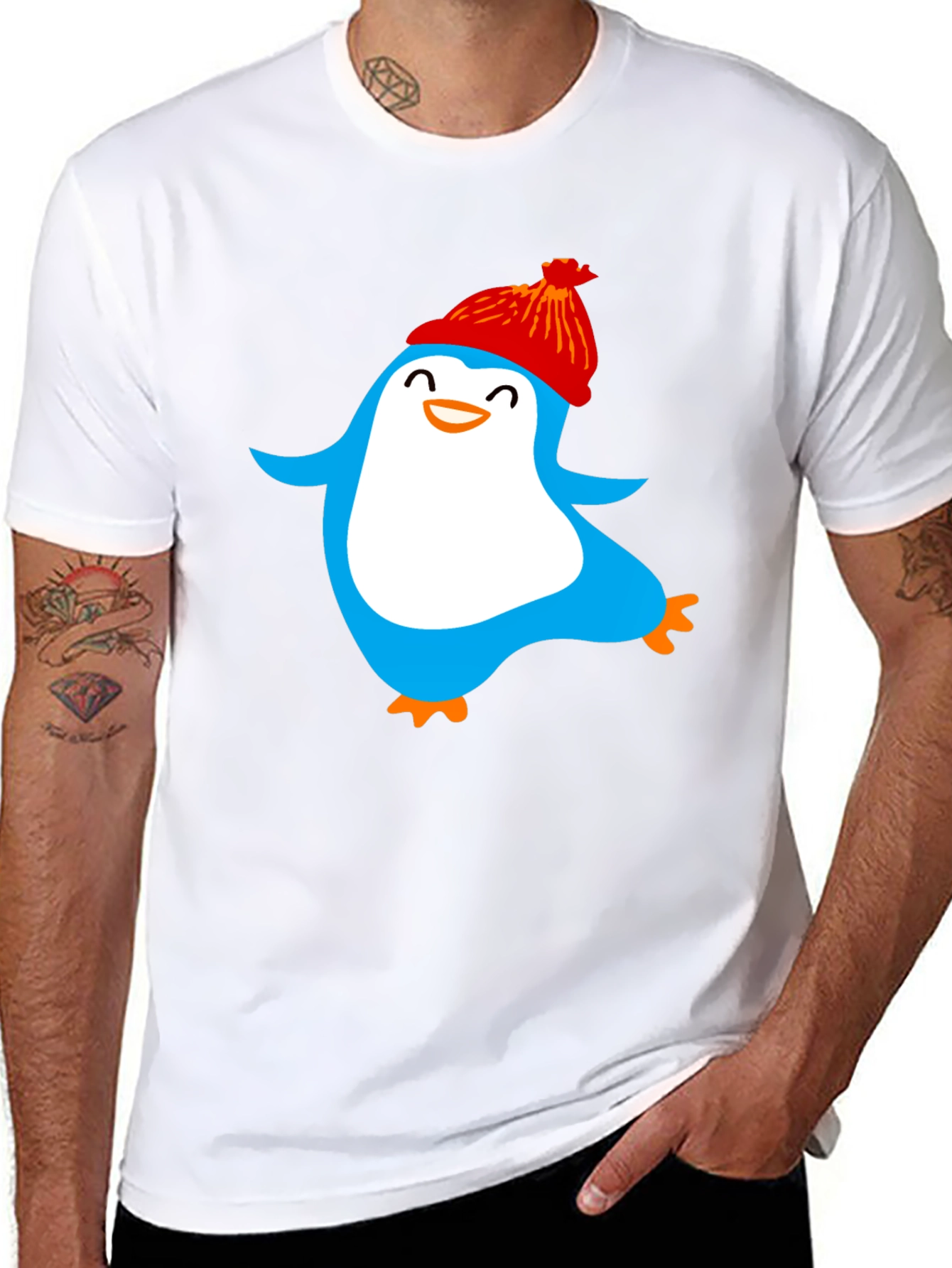 Fun Penguin Graphic Tee - Cozy Winter Style