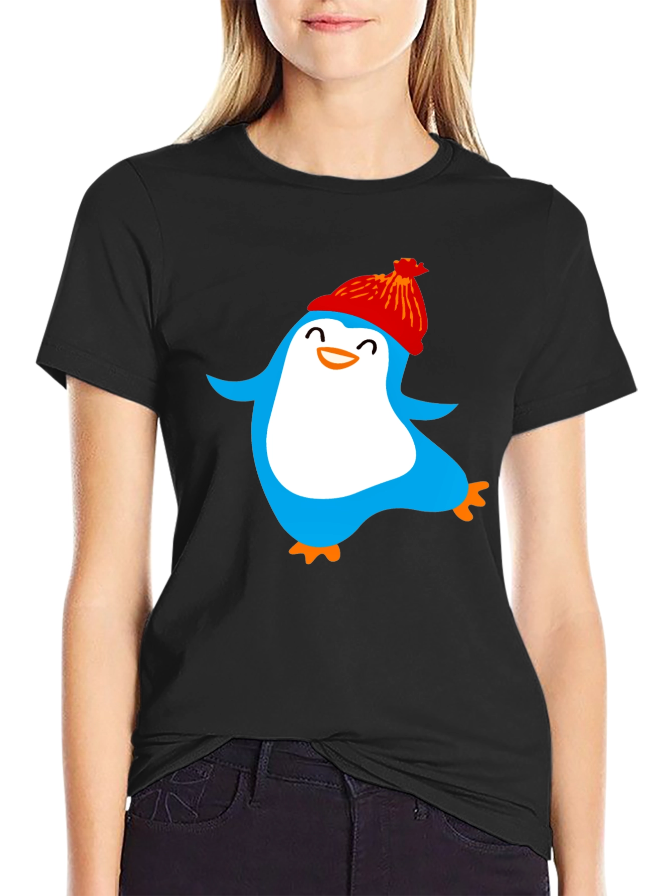 Fun Penguin Graphic Tee - Cozy Winter Style