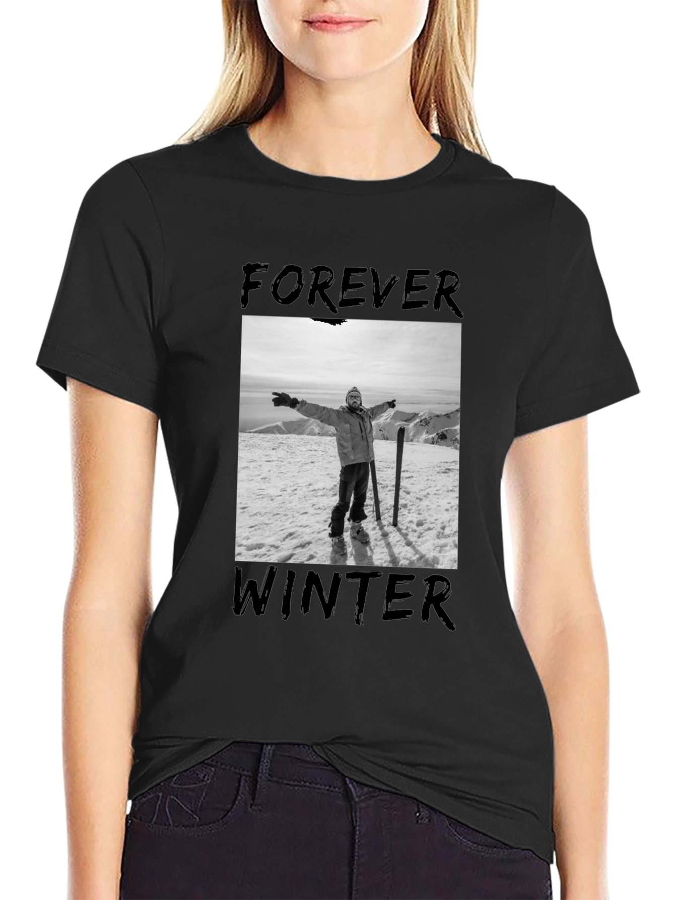 Forever Winter Graphic Tee - Black