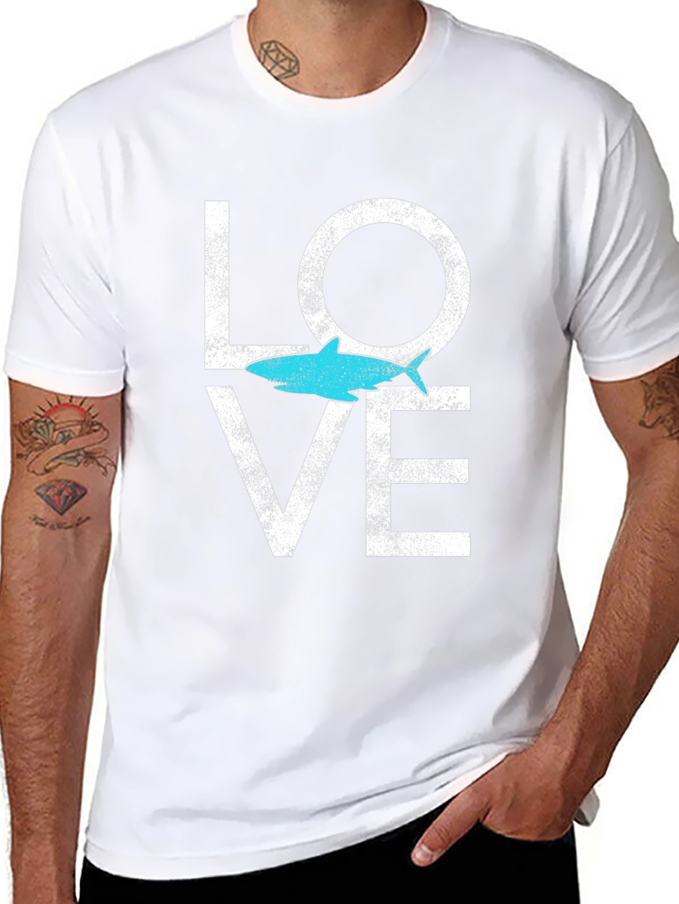 Shark Love Graphic Tee - Soft Cotton Blend