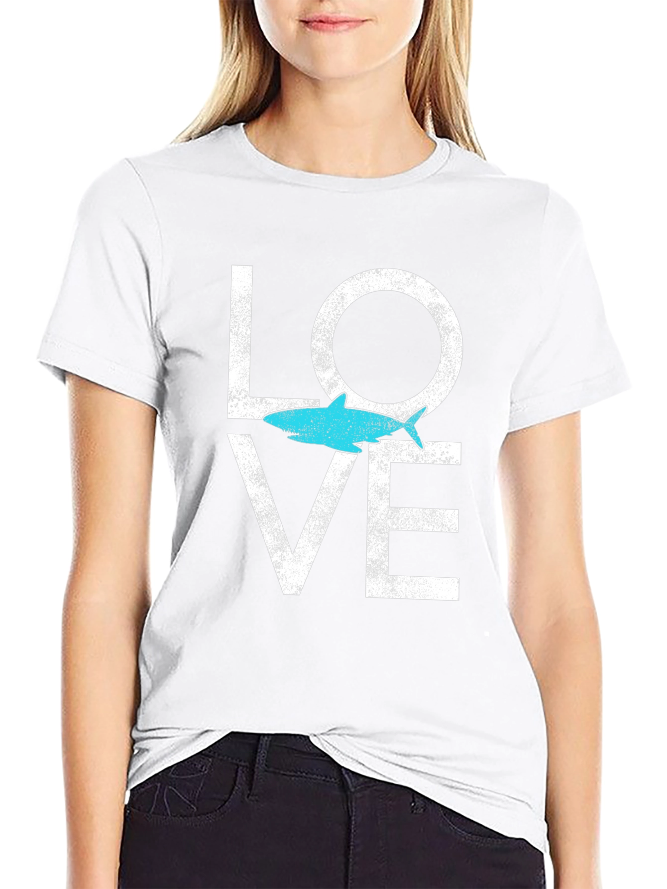 Shark Love Graphic Tee - Soft Cotton Blend