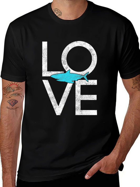 Shark Love Graphic Tee - Soft Cotton Blend