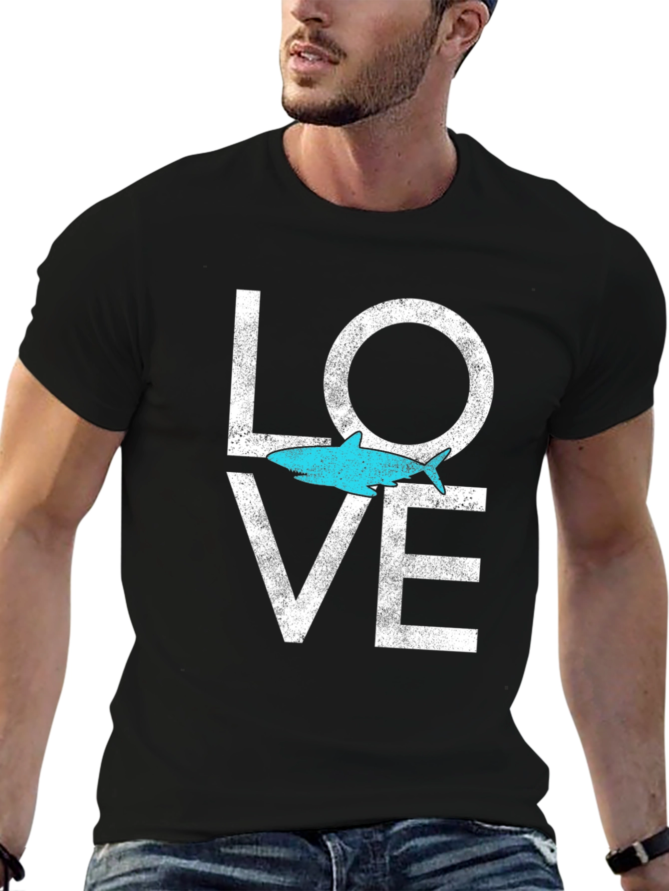 Shark Love Graphic Tee - Soft Cotton Blend