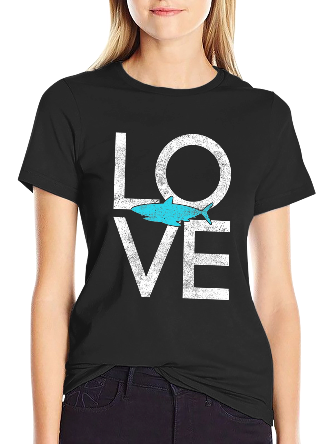 Shark Love Graphic Tee - Soft Cotton Blend
