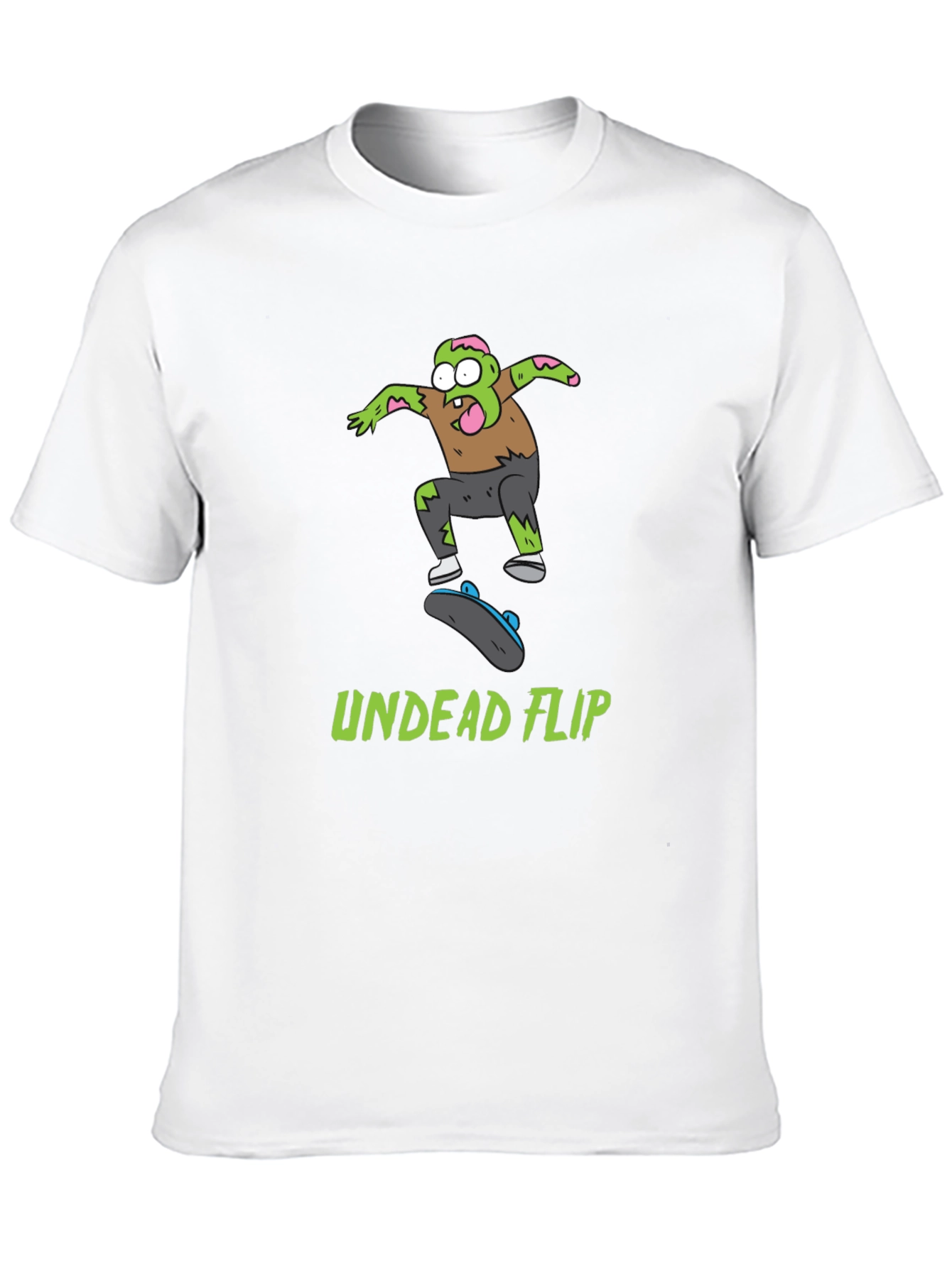 Undead Flip Zombie Skateboarder Black T-Shirt