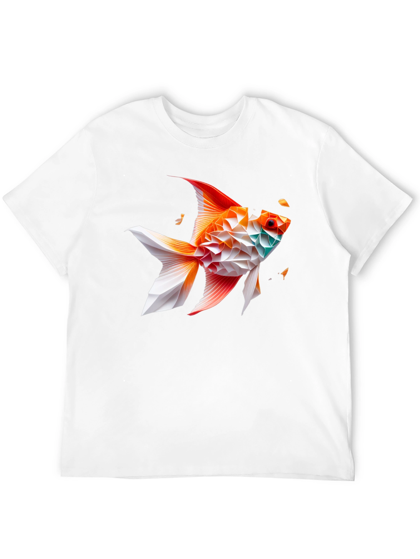 Geometric Fish Graphic Tee - Black