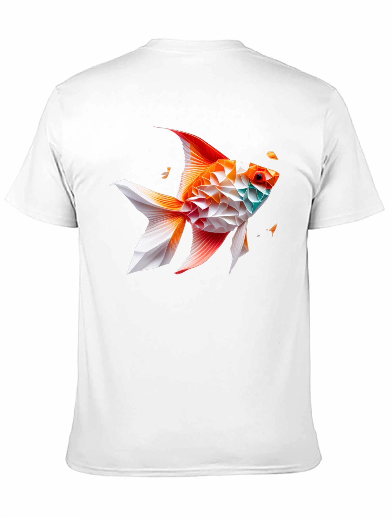 Geometric Fish Graphic Tee - Black