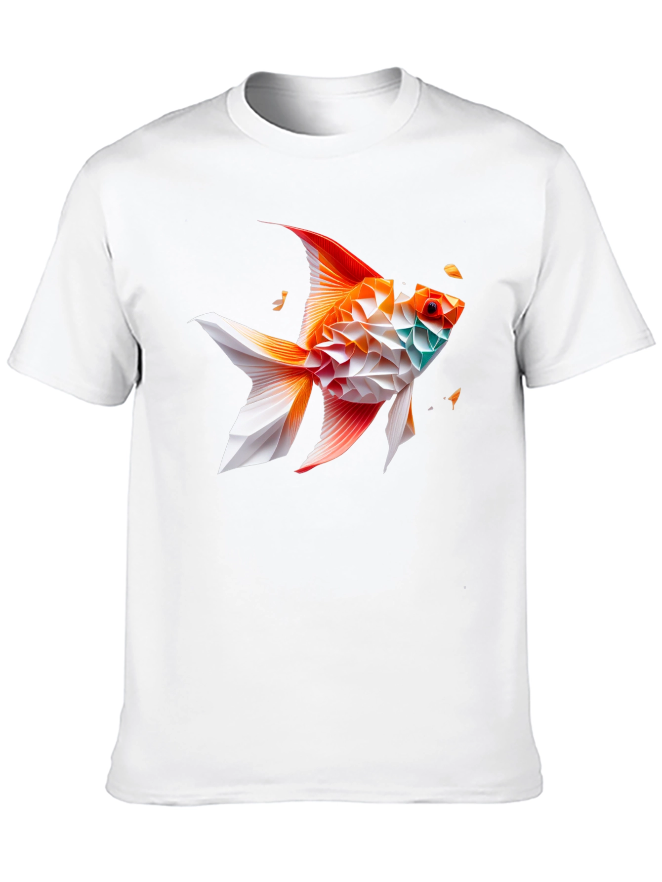 Geometric Fish Graphic Tee - Black