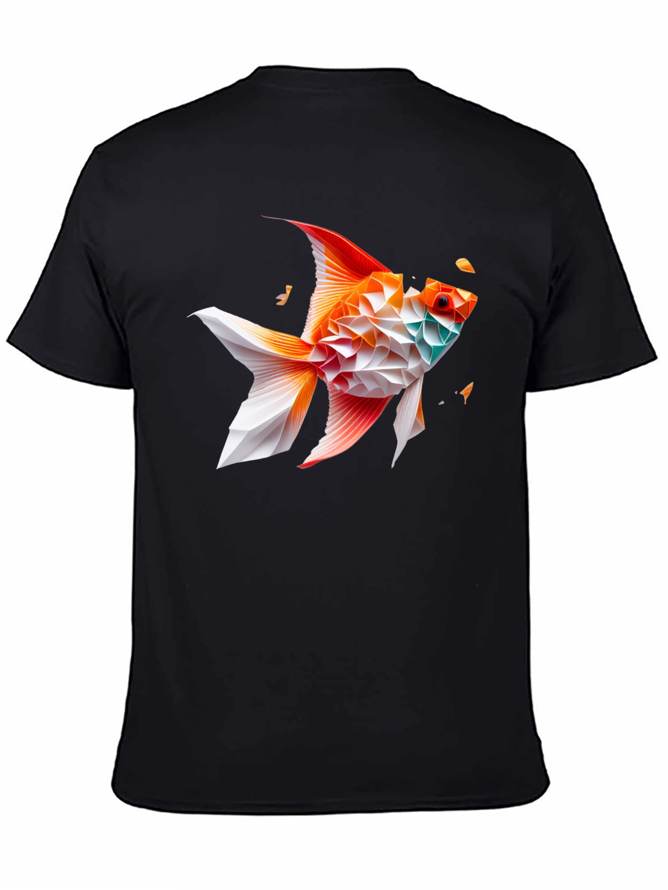 Geometric Fish Graphic Tee - Black