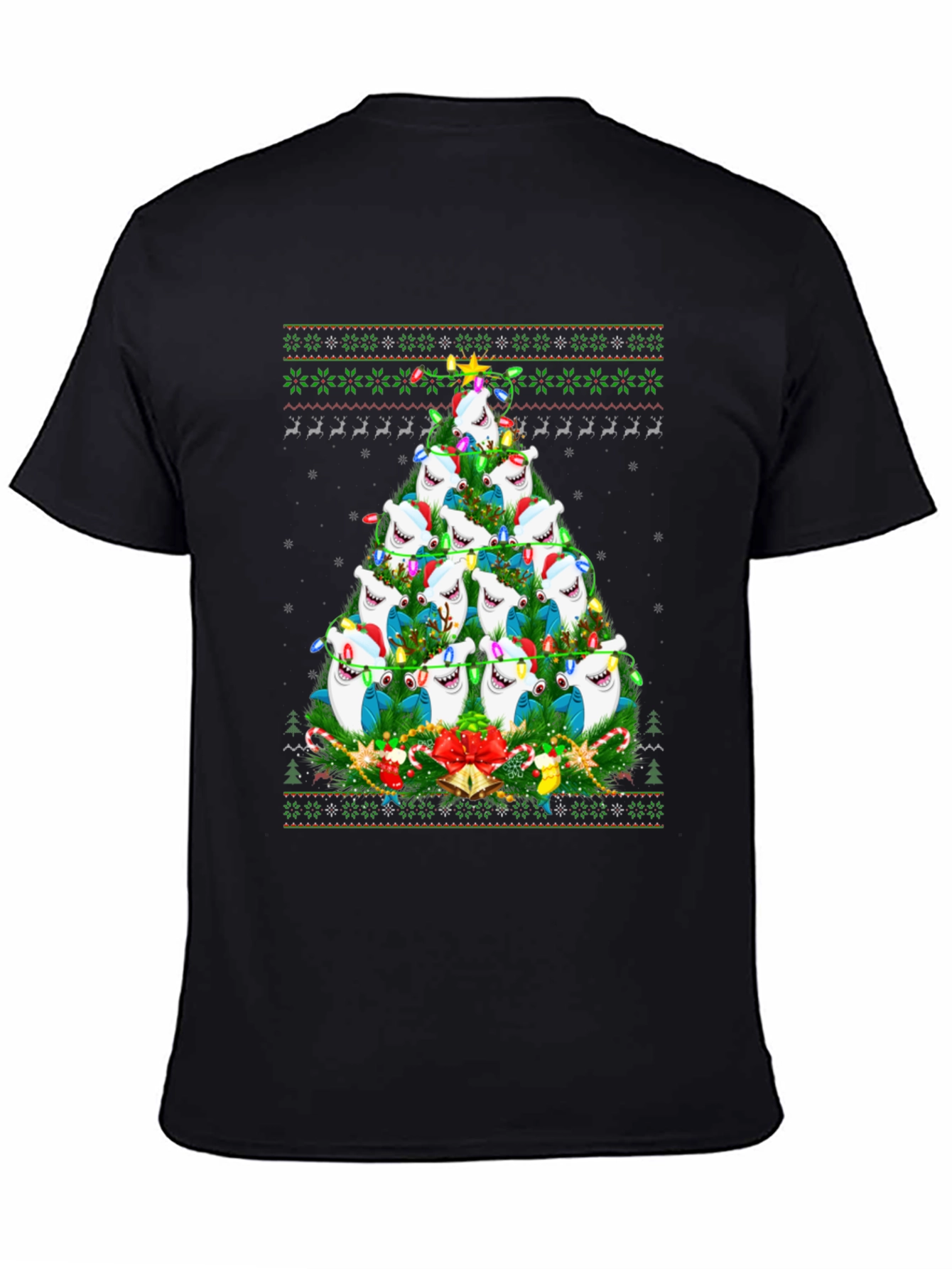 Shark Christmas Tree Holiday Graphic Tee