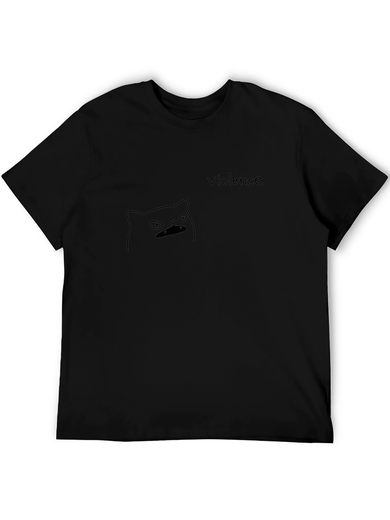Violence Cat T-Shirt - Unisex Black Graphic Tee