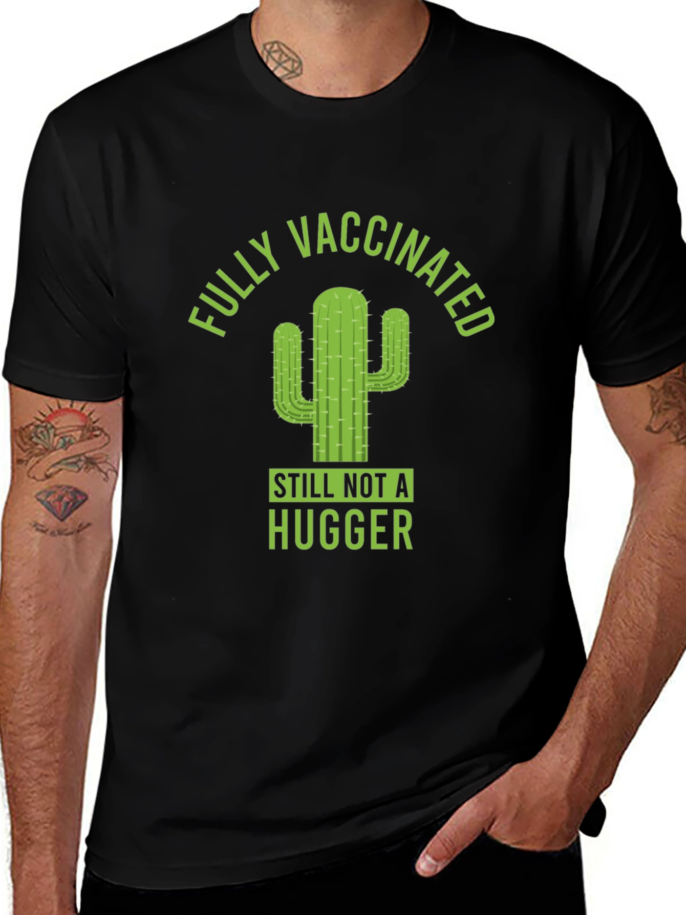 Fully Vaccinated Cactus Graphic T-Shirt