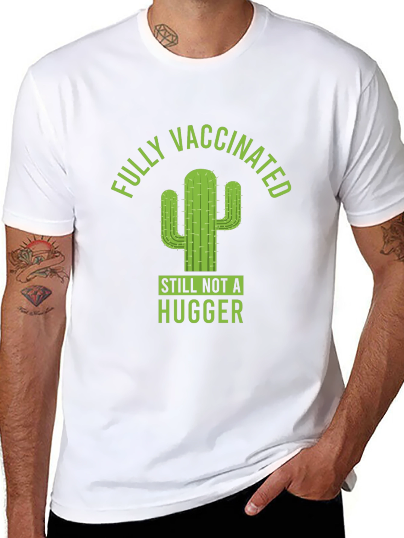 Fully Vaccinated Cactus Graphic T-Shirt
