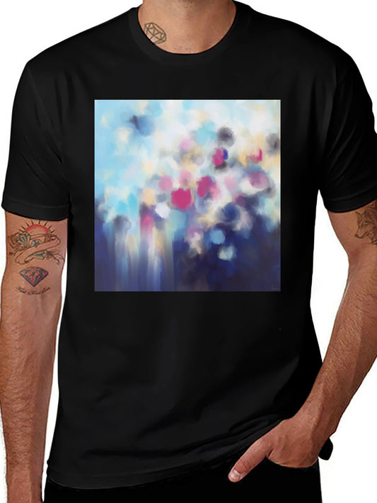 Abstract Floral Art Graphic Tee - Modern Casual Style