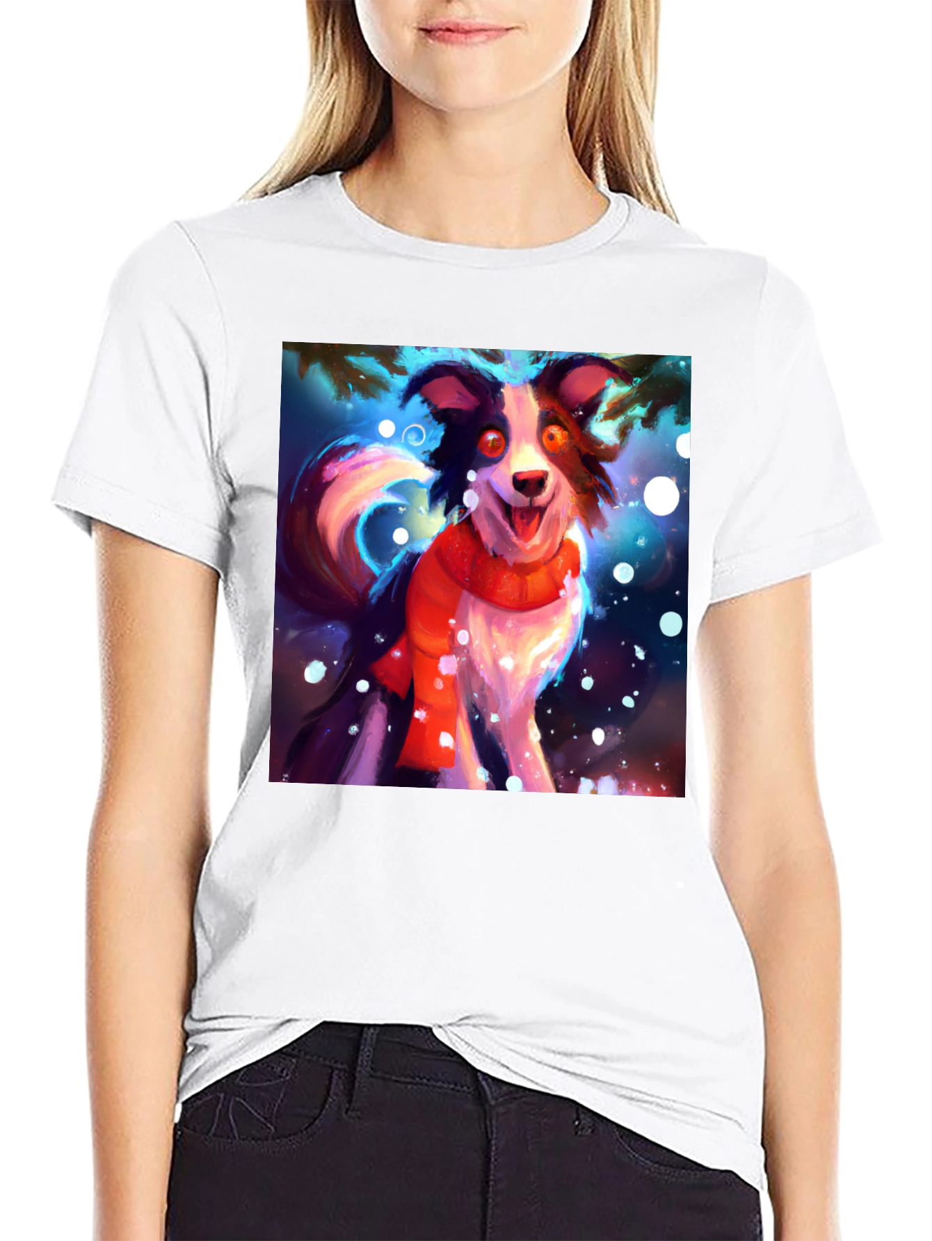 Festive Dog Graphic T-Shirt