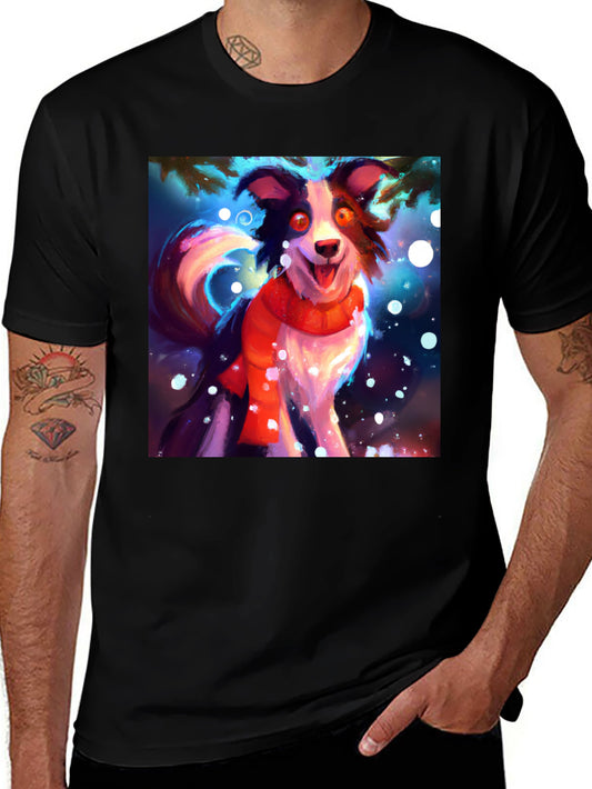 Festive Dog Graphic T-Shirt