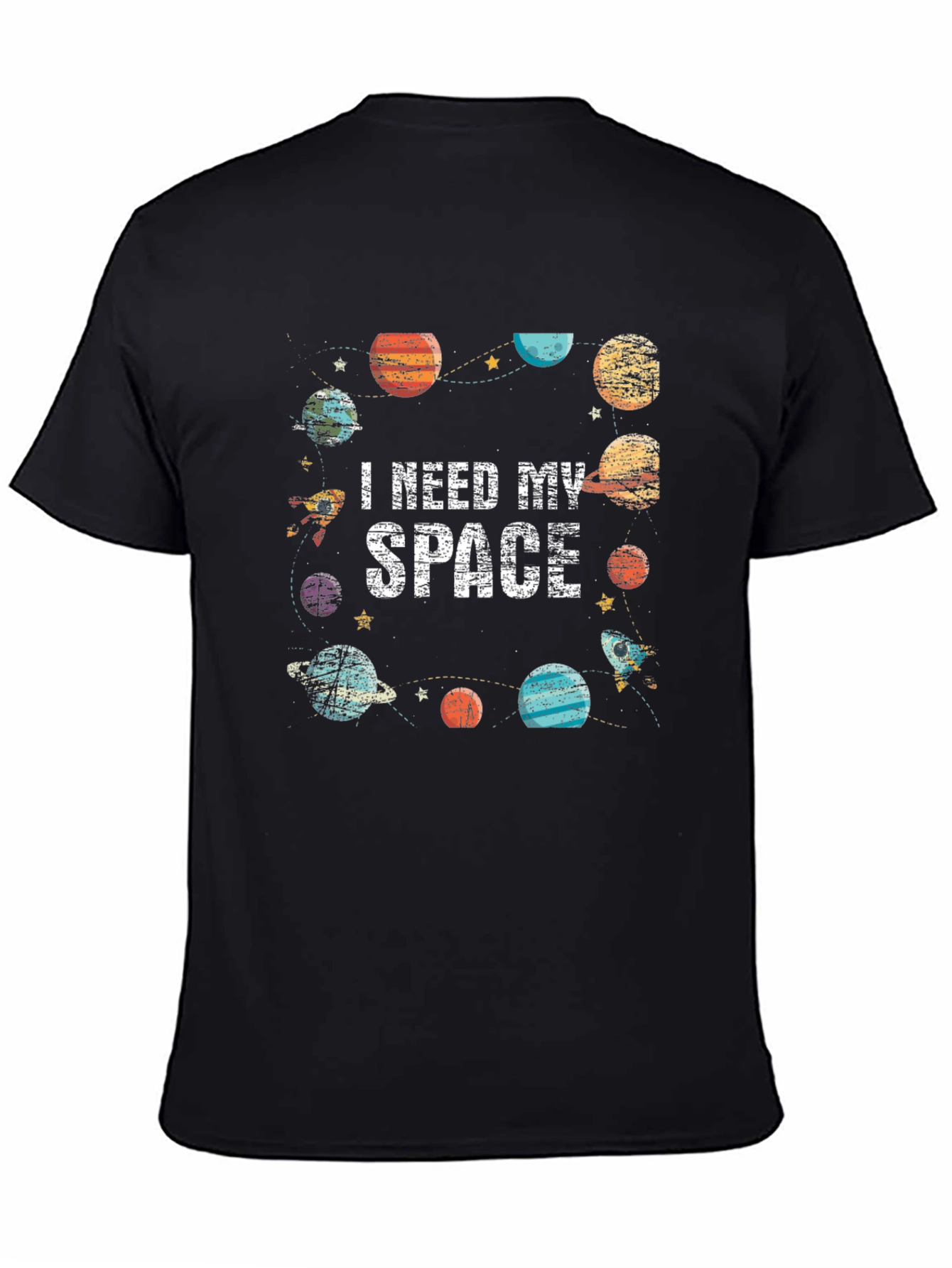 I Need My Space Graphic T-Shirt - Black