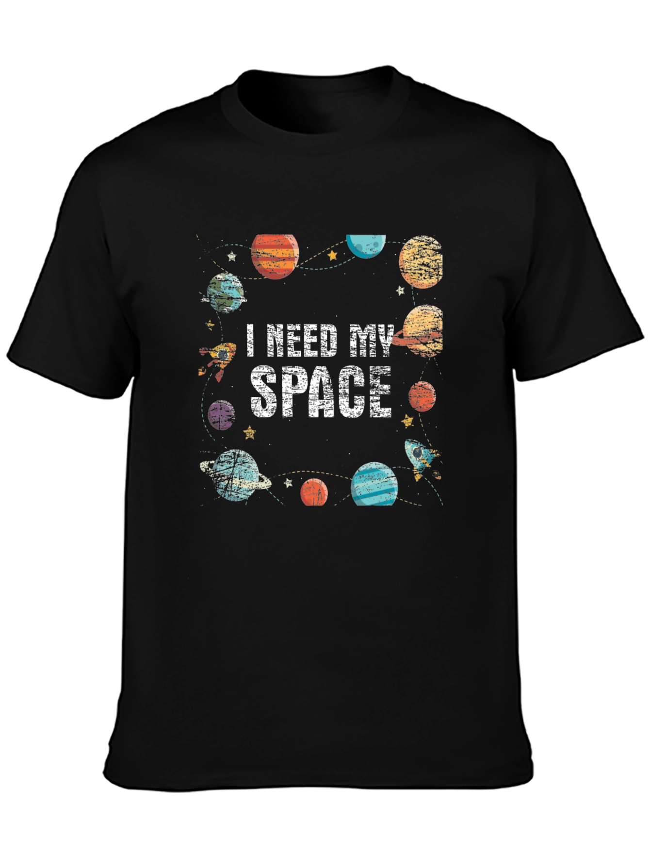 I Need My Space Graphic T-Shirt - Black