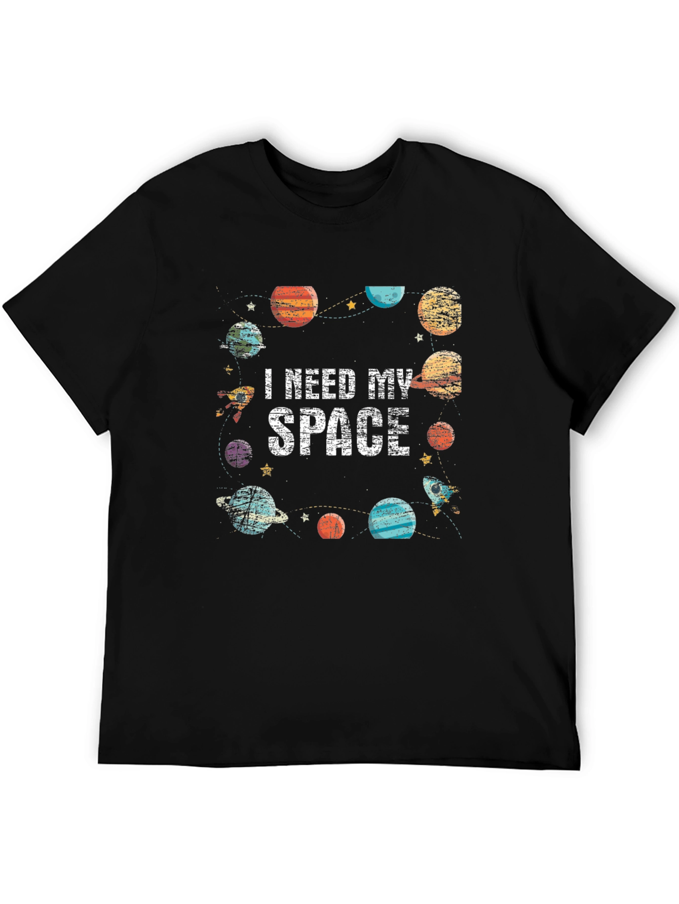 I Need My Space Graphic T-Shirt - Black