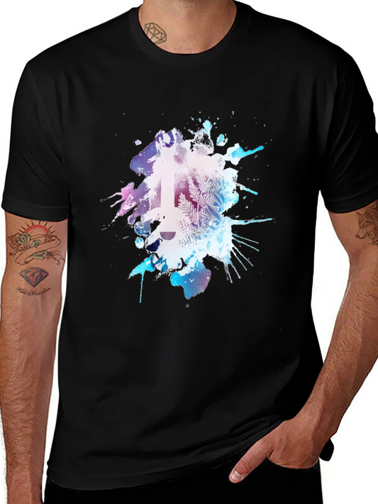 Abstract Guitar Graphic Tee - Mens Black T-Shirt