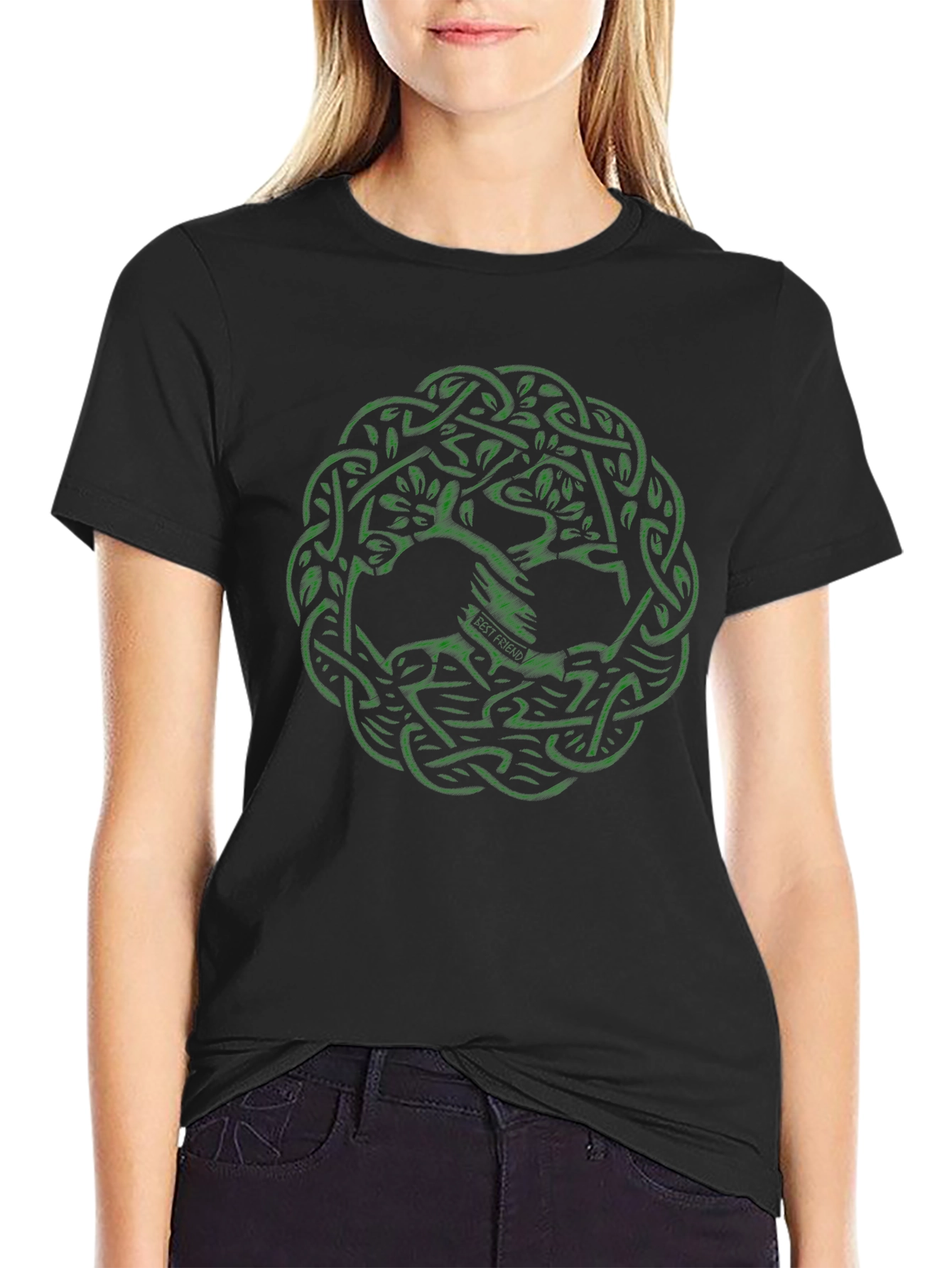 Celtic Knot Dragon Graphic Tee - Black