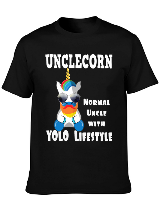 Unclecorn YOLO Lifestyle T-Shirt - Fun Unicorn Uncle Tee